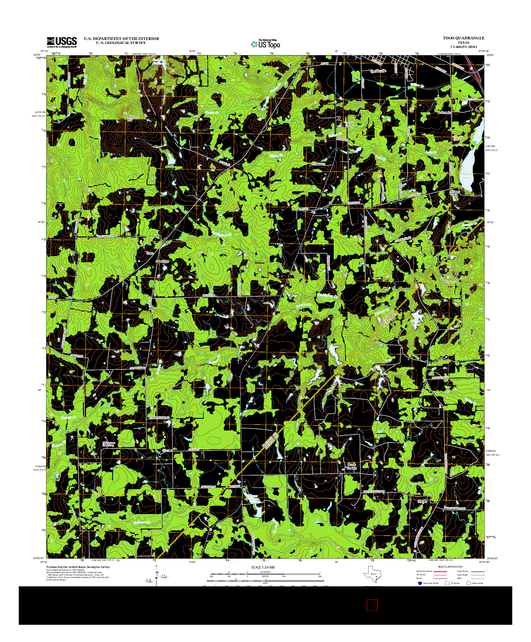 USGS US TOPO 7.5-MINUTE MAP FOR TOGO, TX 2013