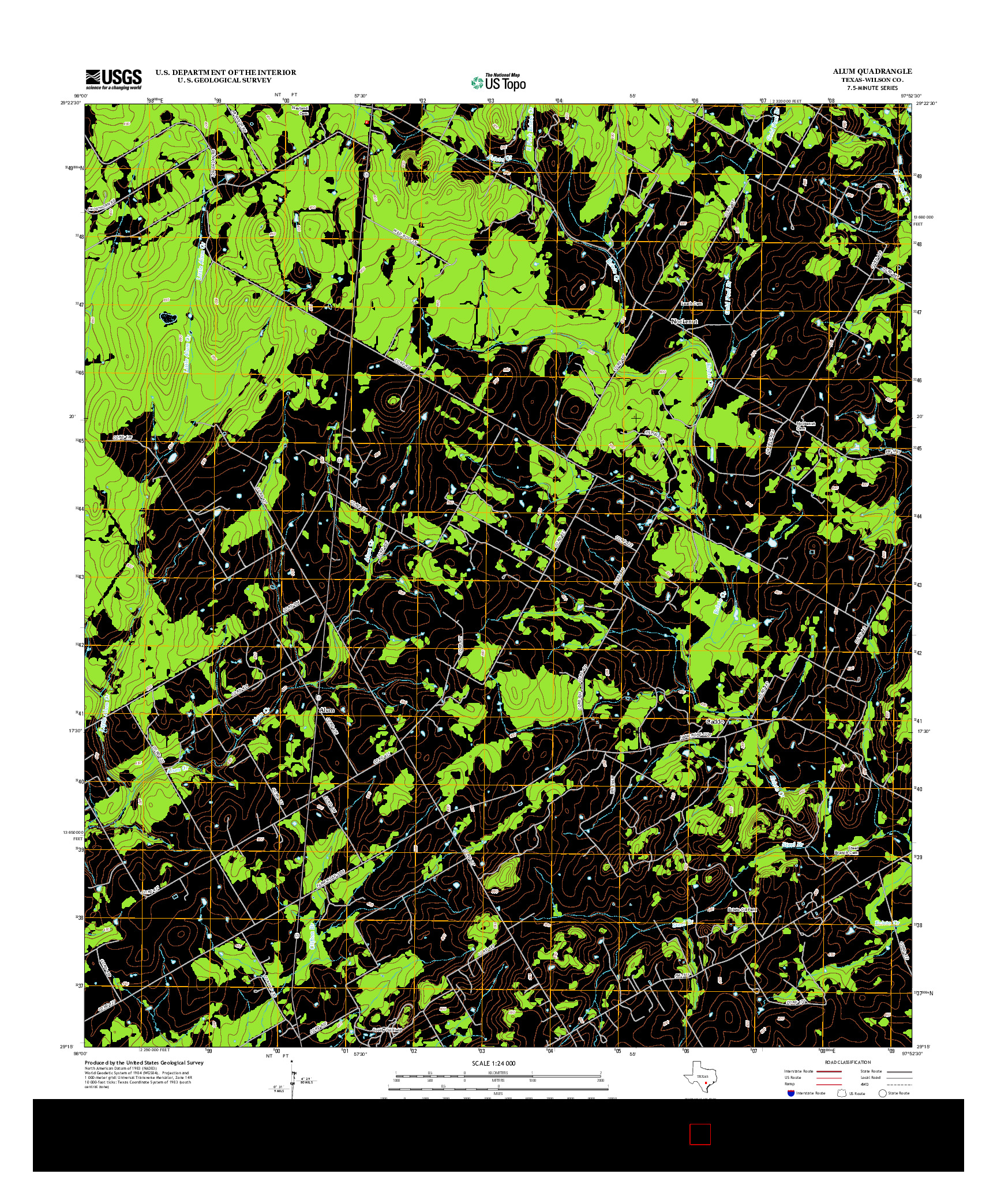 USGS US TOPO 7.5-MINUTE MAP FOR ALUM, TX 2013