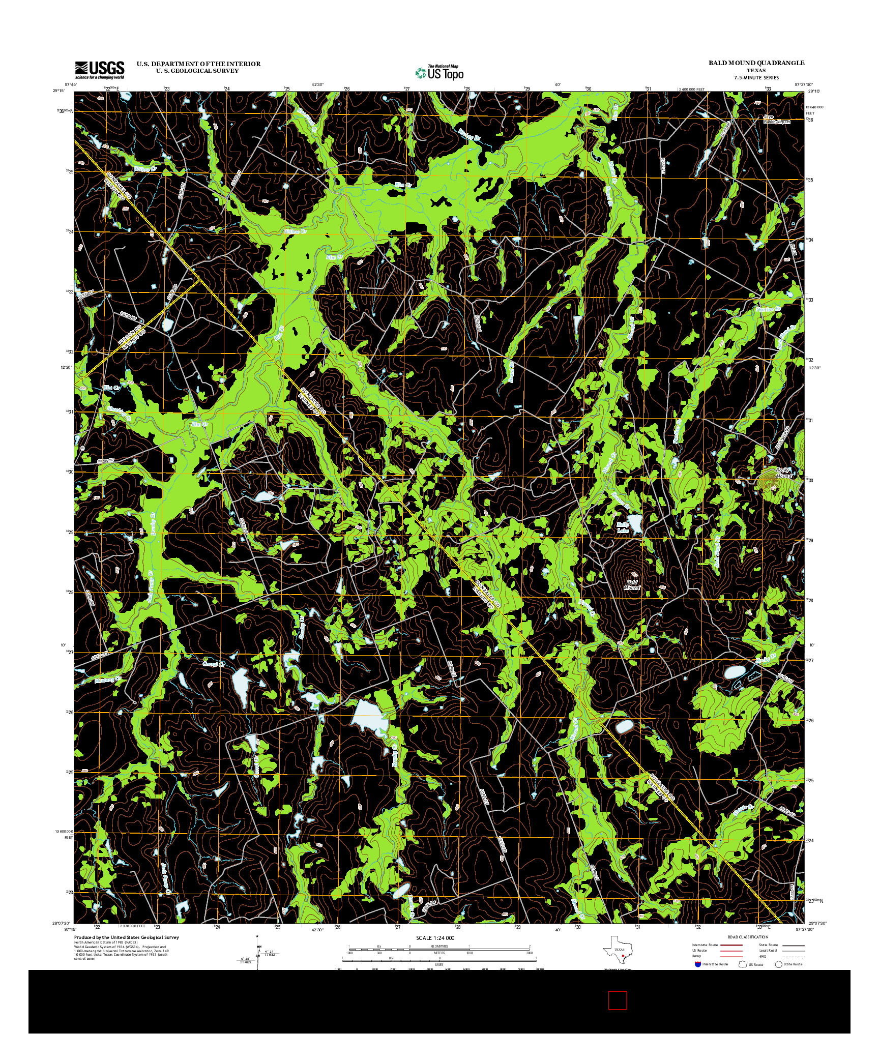 USGS US TOPO 7.5-MINUTE MAP FOR BALD MOUND, TX 2013