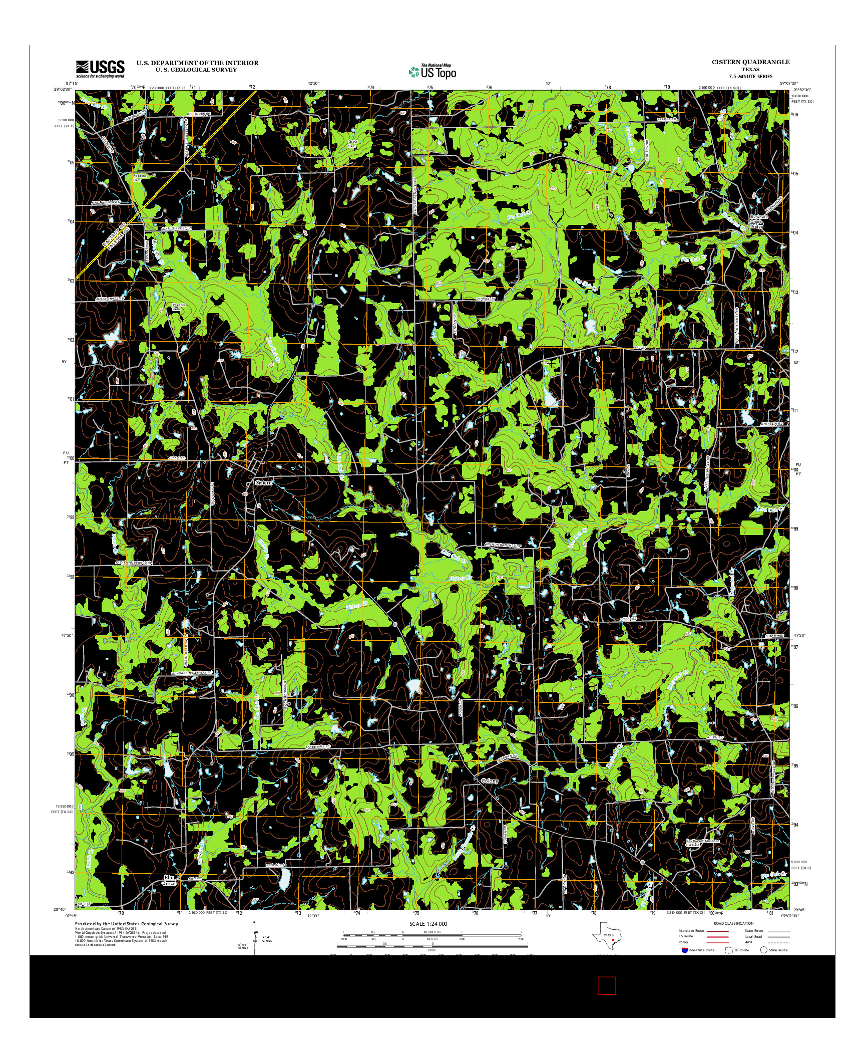 USGS US TOPO 7.5-MINUTE MAP FOR CISTERN, TX 2013