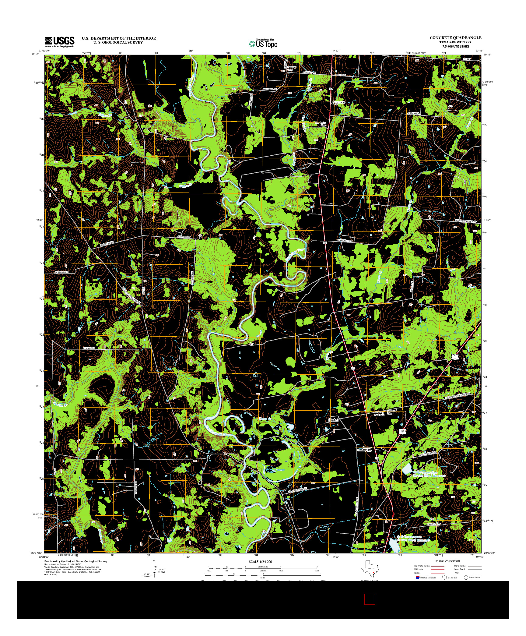 USGS US TOPO 7.5-MINUTE MAP FOR CONCRETE, TX 2013