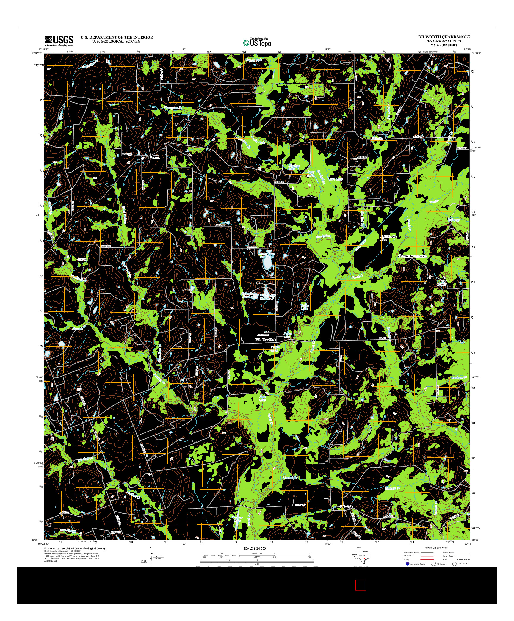 USGS US TOPO 7.5-MINUTE MAP FOR DILWORTH, TX 2013