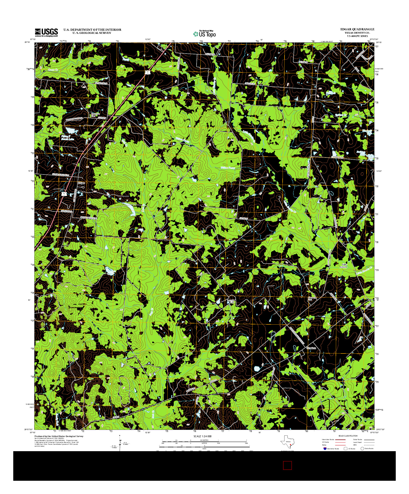 USGS US TOPO 7.5-MINUTE MAP FOR EDGAR, TX 2013