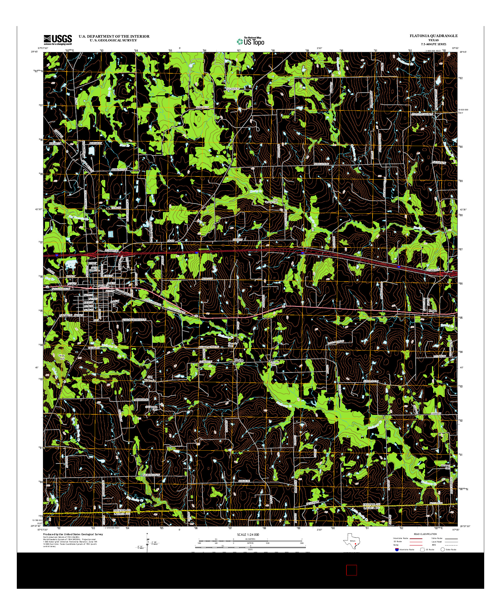 USGS US TOPO 7.5-MINUTE MAP FOR FLATONIA, TX 2013