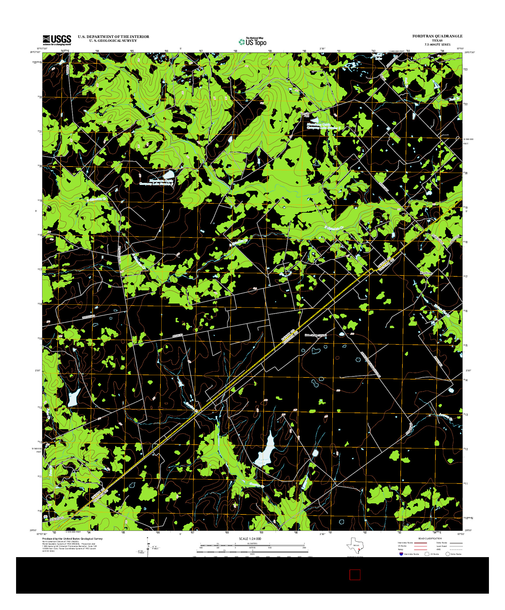 USGS US TOPO 7.5-MINUTE MAP FOR FORDTRAN, TX 2013