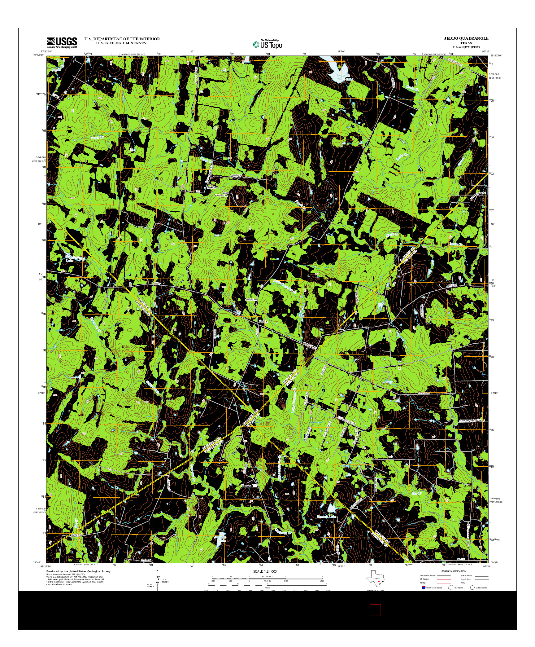 USGS US TOPO 7.5-MINUTE MAP FOR JEDDO, TX 2013