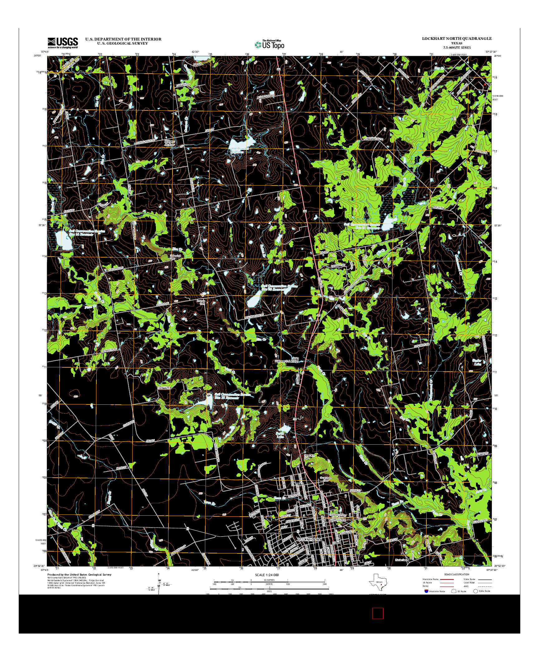 USGS US TOPO 7.5-MINUTE MAP FOR LOCKHART NORTH, TX 2013