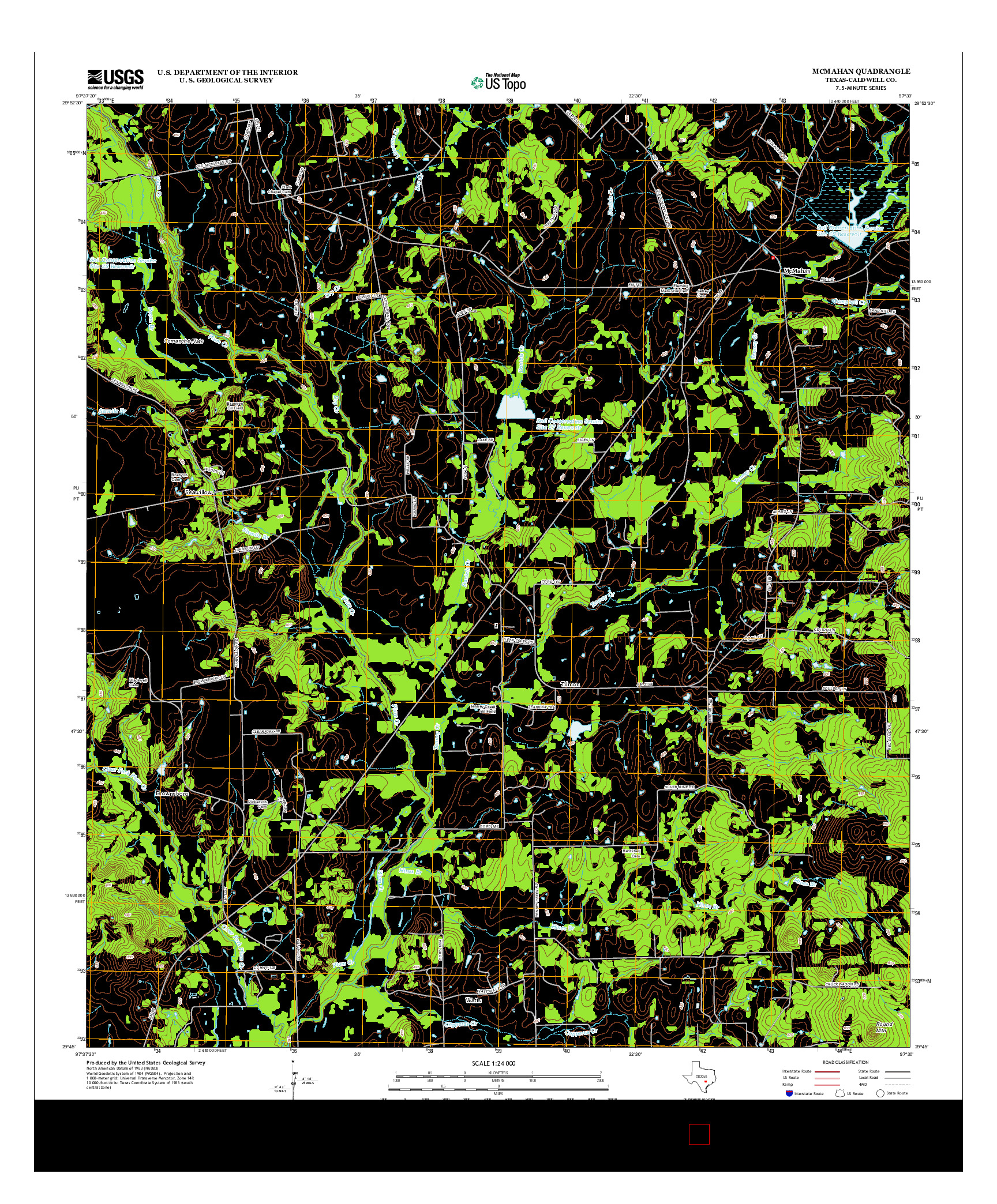 USGS US TOPO 7.5-MINUTE MAP FOR MCMAHAN, TX 2013