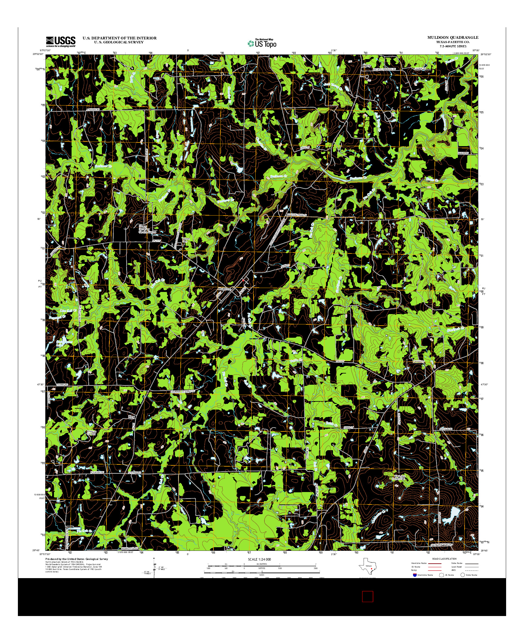 USGS US TOPO 7.5-MINUTE MAP FOR MULDOON, TX 2013