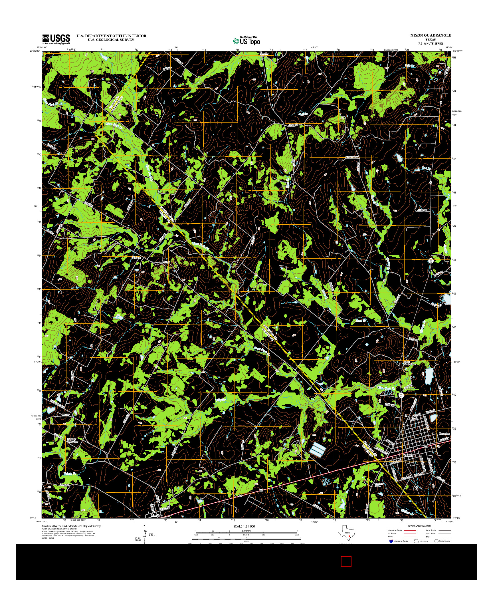 USGS US TOPO 7.5-MINUTE MAP FOR NIXON, TX 2013