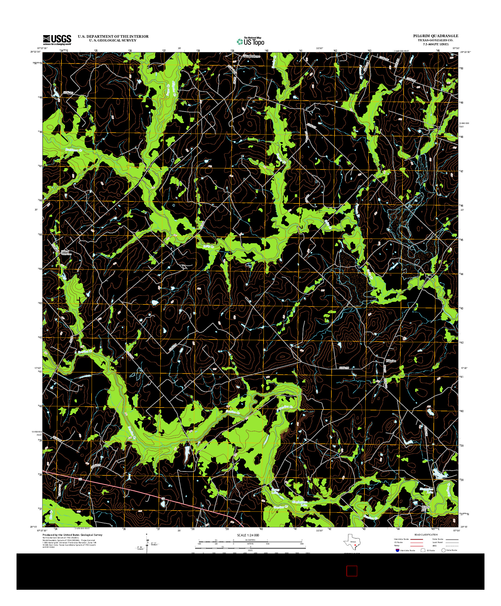 USGS US TOPO 7.5-MINUTE MAP FOR PILGRIM, TX 2013