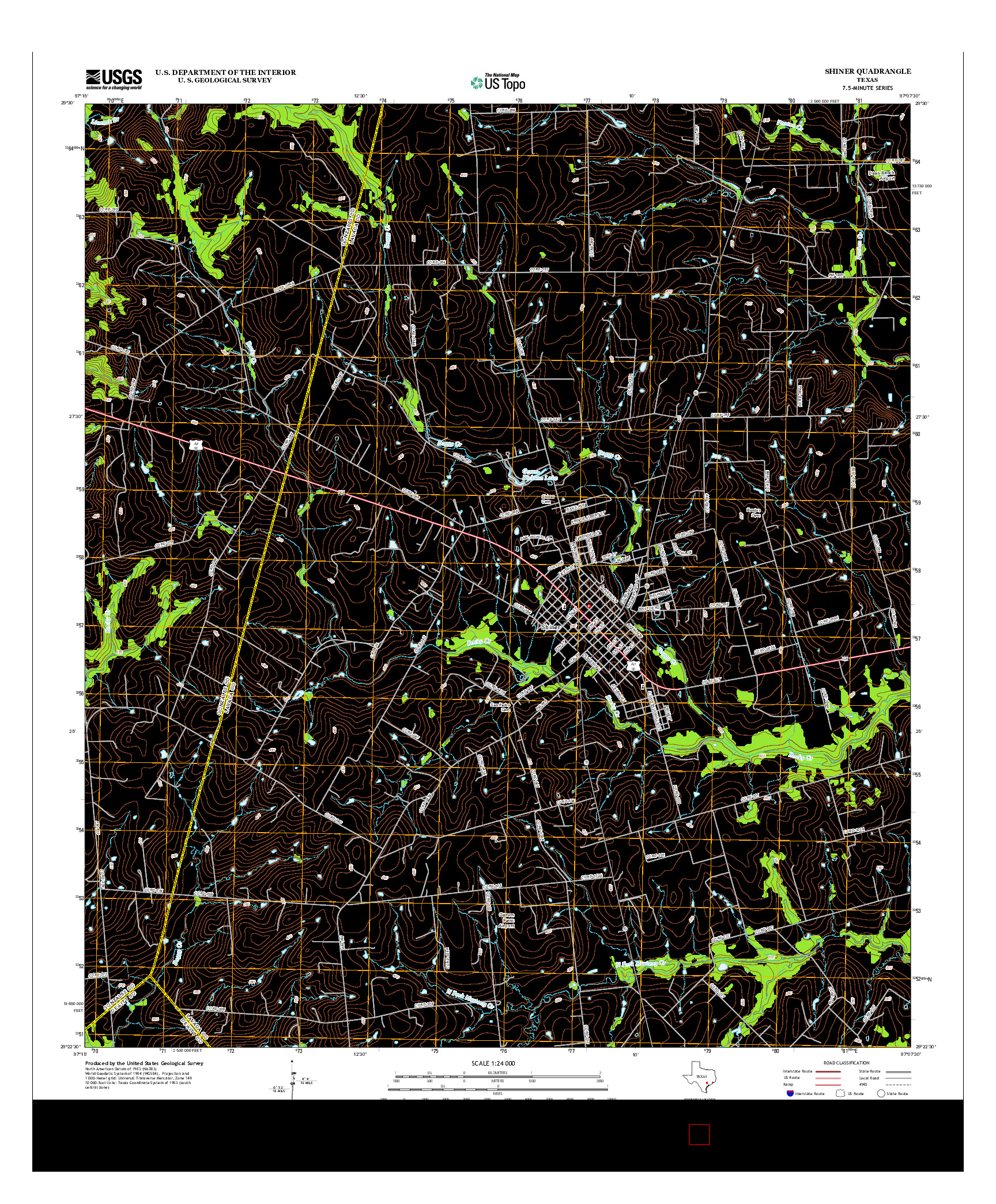 USGS US TOPO 7.5-MINUTE MAP FOR SHINER, TX 2013