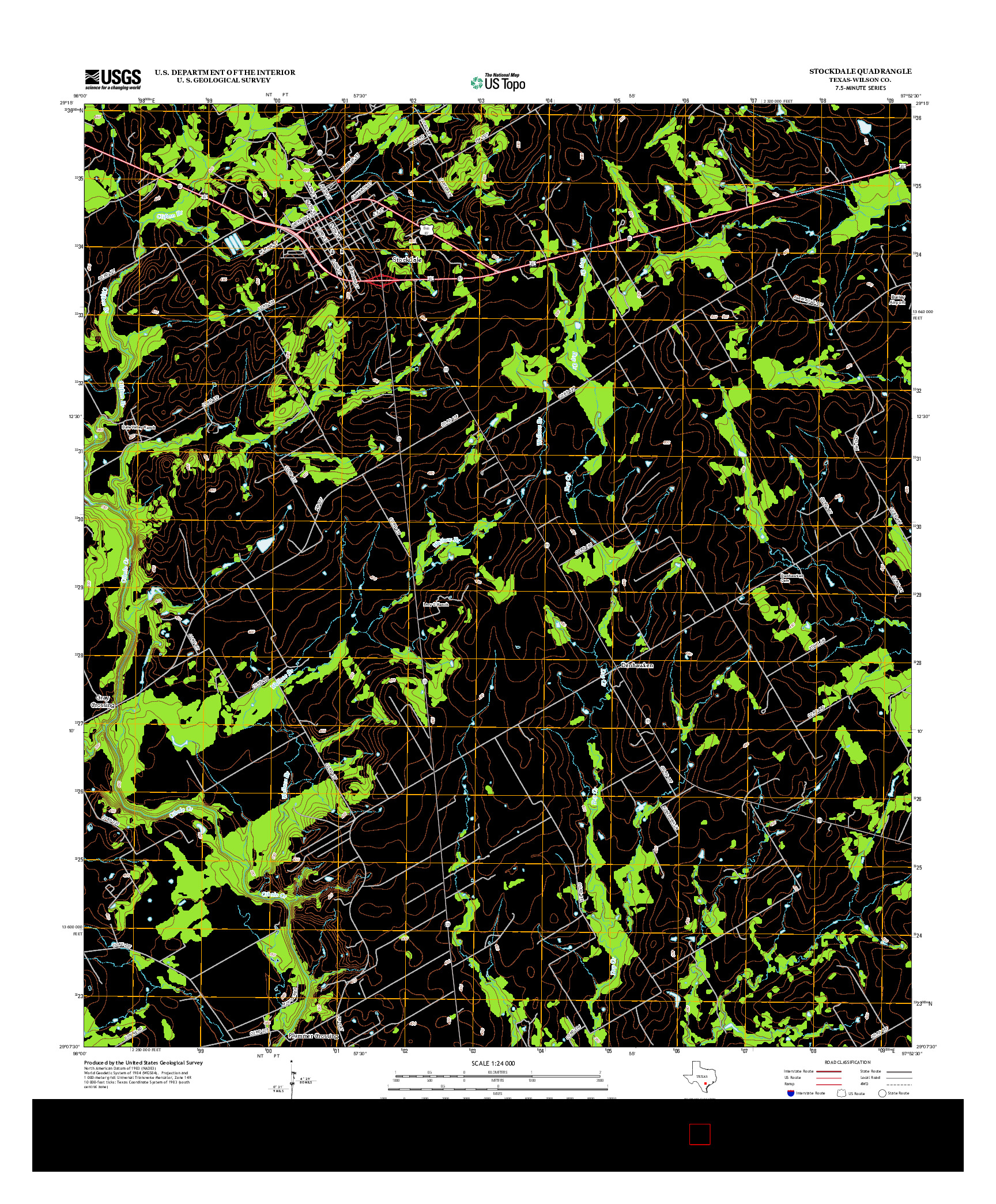 USGS US TOPO 7.5-MINUTE MAP FOR STOCKDALE, TX 2013