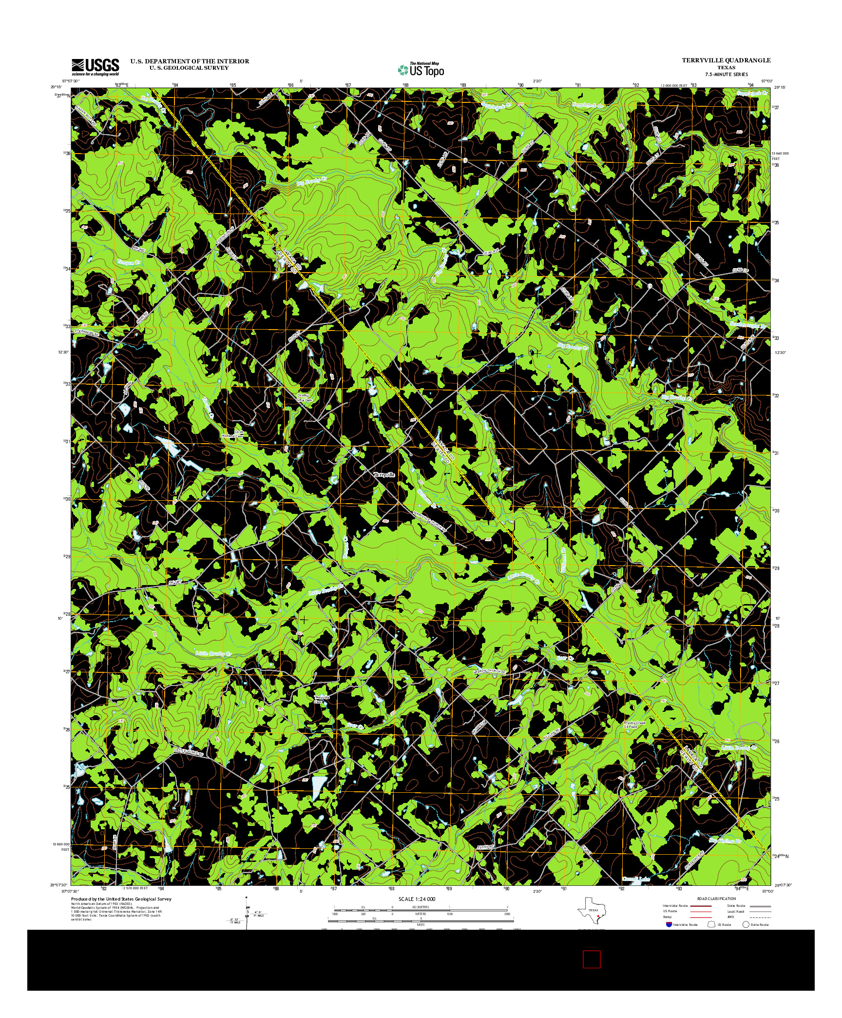 USGS US TOPO 7.5-MINUTE MAP FOR TERRYVILLE, TX 2013