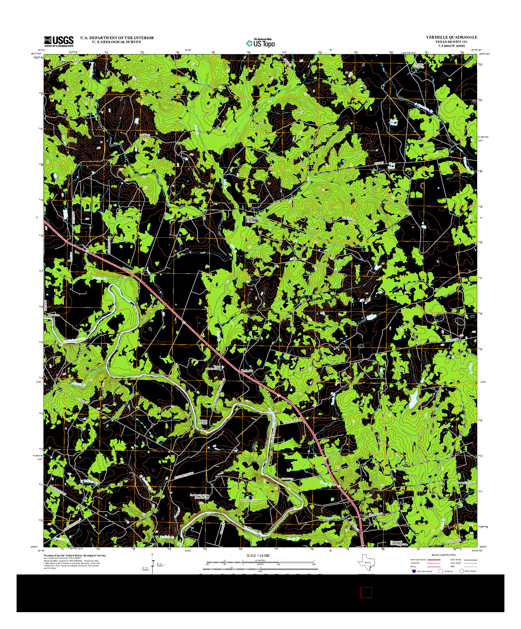 USGS US TOPO 7.5-MINUTE MAP FOR VERHELLE, TX 2013