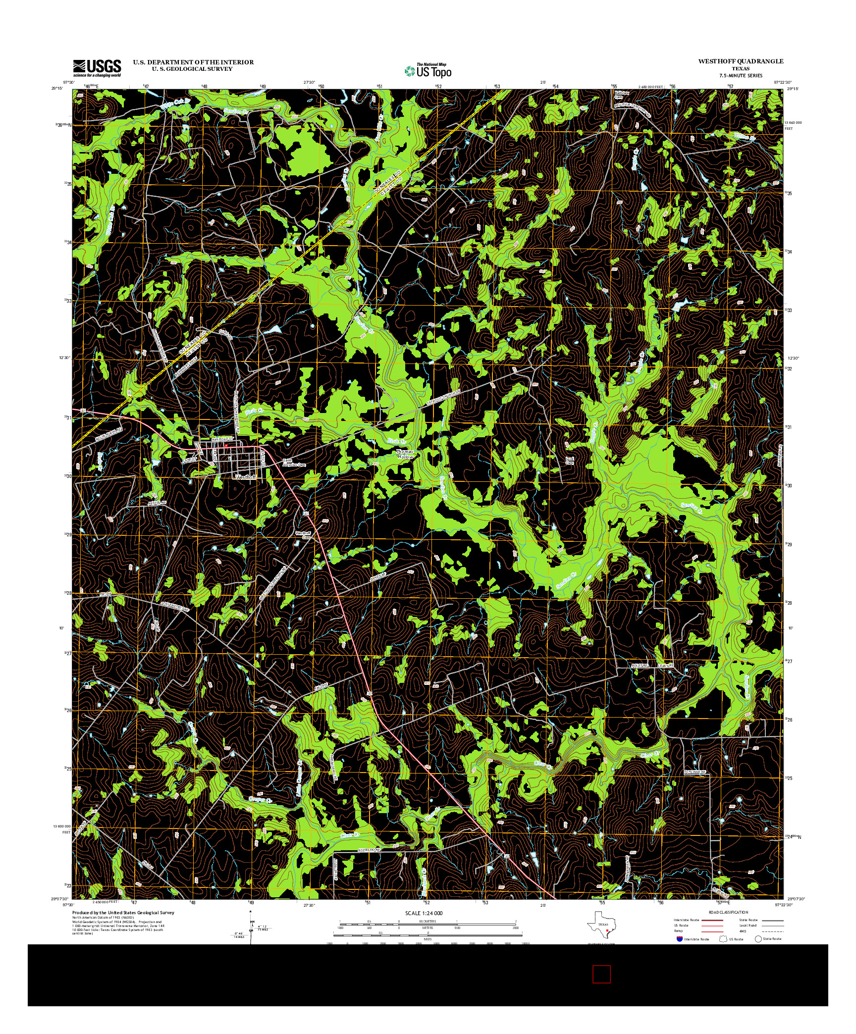 USGS US TOPO 7.5-MINUTE MAP FOR WESTHOFF, TX 2013