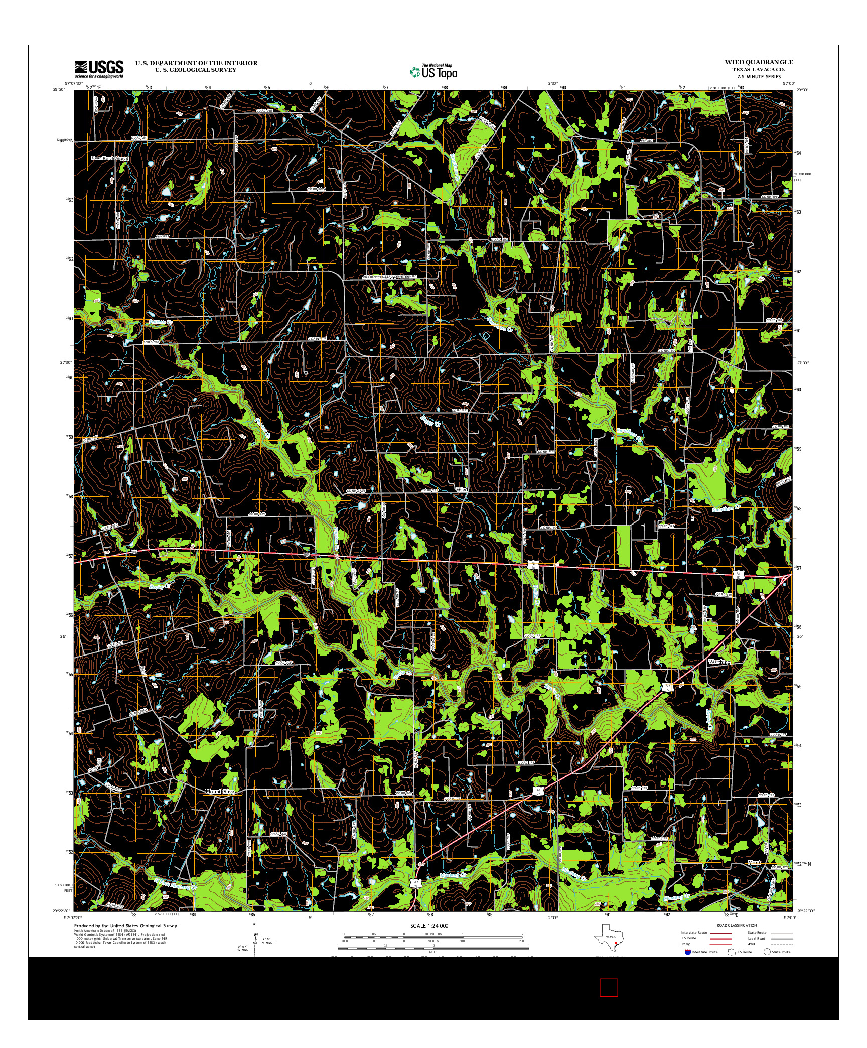 USGS US TOPO 7.5-MINUTE MAP FOR WIED, TX 2013