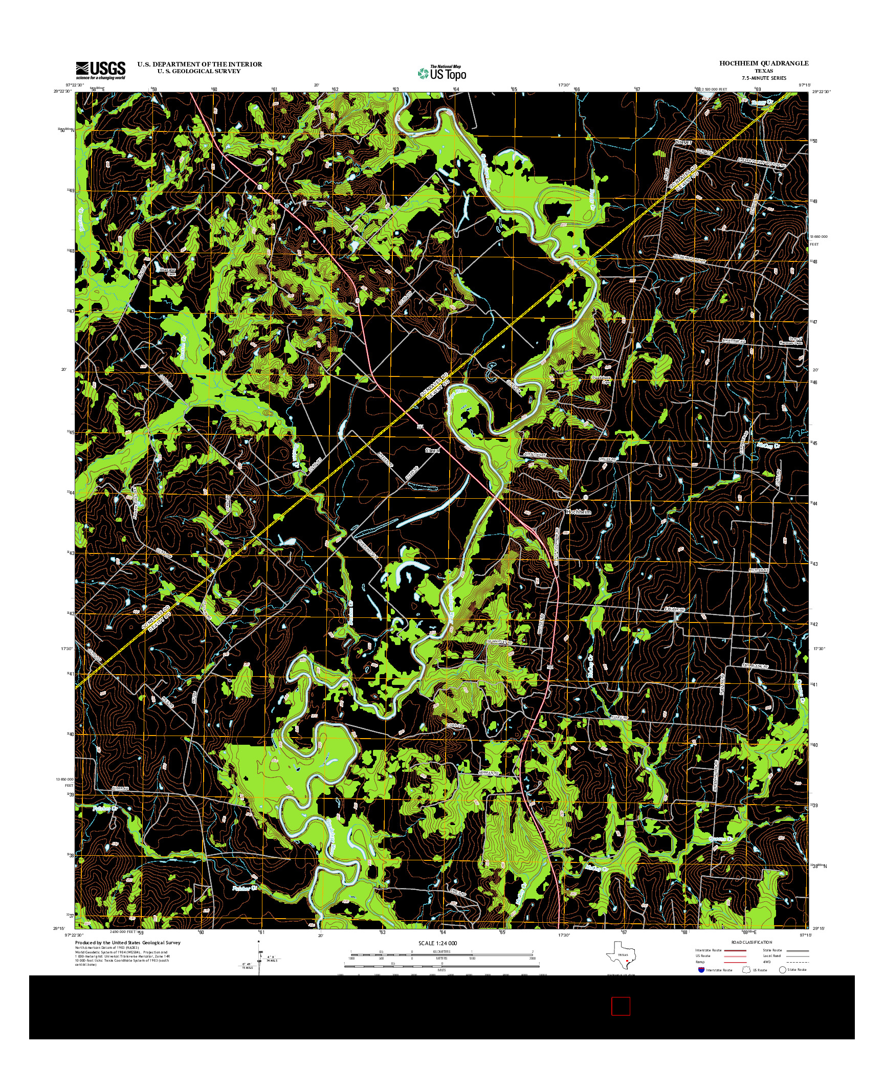 USGS US TOPO 7.5-MINUTE MAP FOR HOCHHEIM, TX 2013