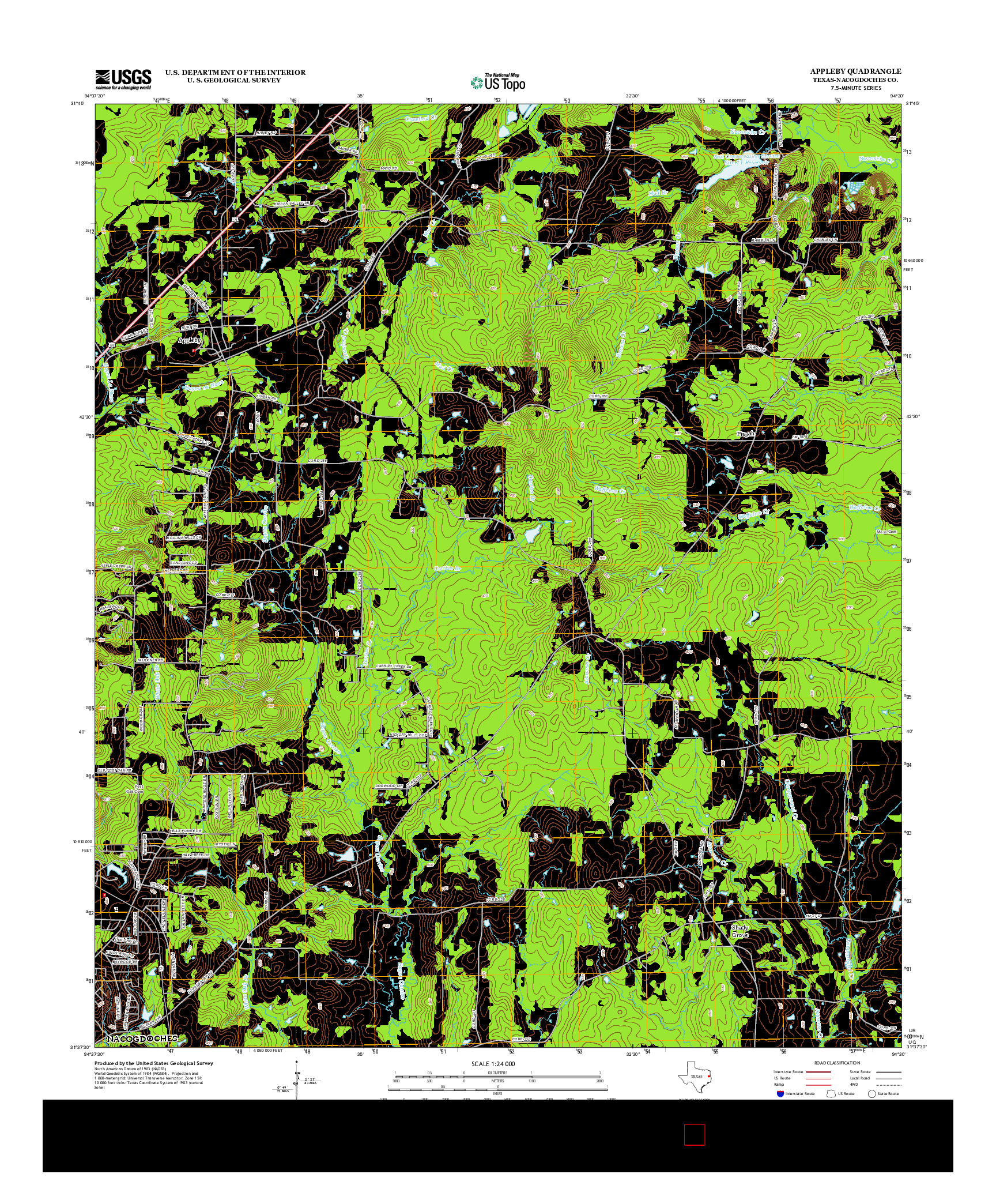 USGS US TOPO 7.5-MINUTE MAP FOR APPLEBY, TX 2013