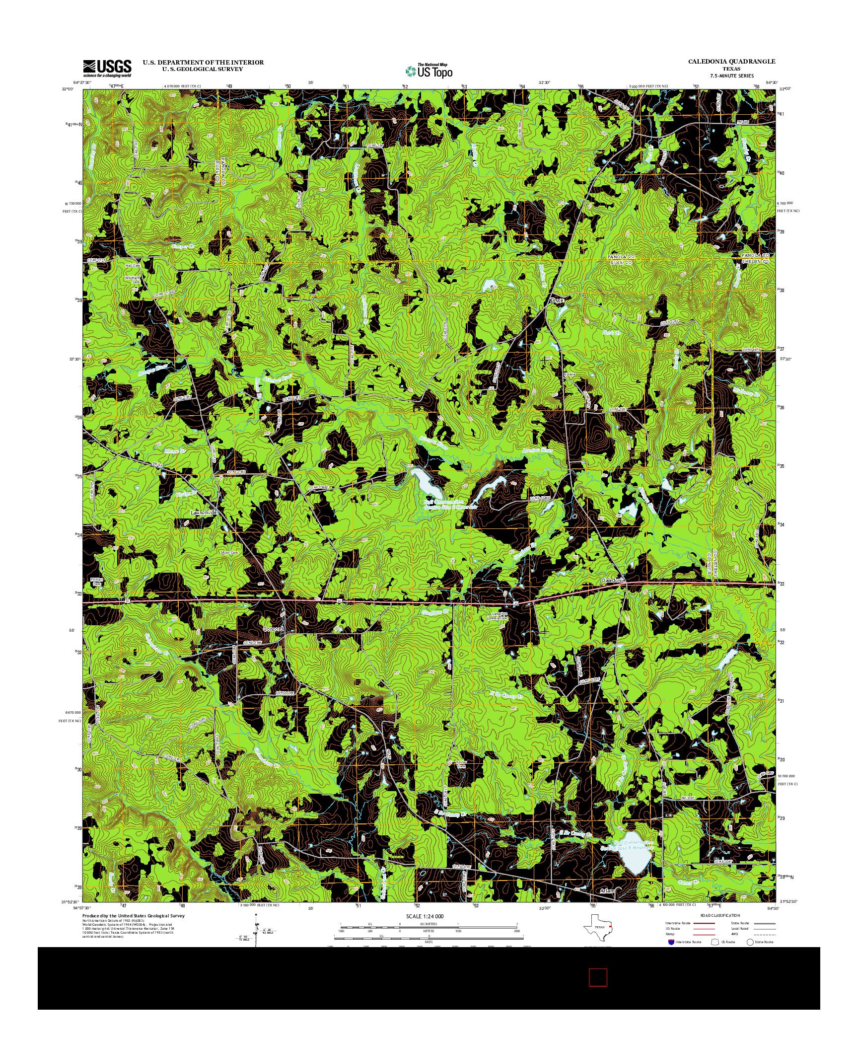 USGS US TOPO 7.5-MINUTE MAP FOR CALEDONIA, TX 2013