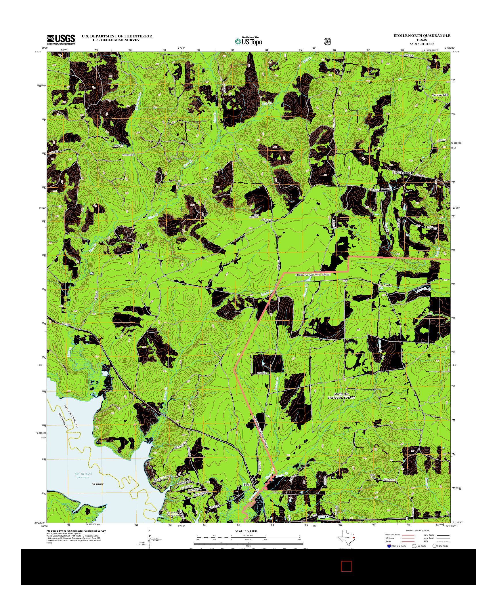 USGS US TOPO 7.5-MINUTE MAP FOR ETOILE NORTH, TX 2013