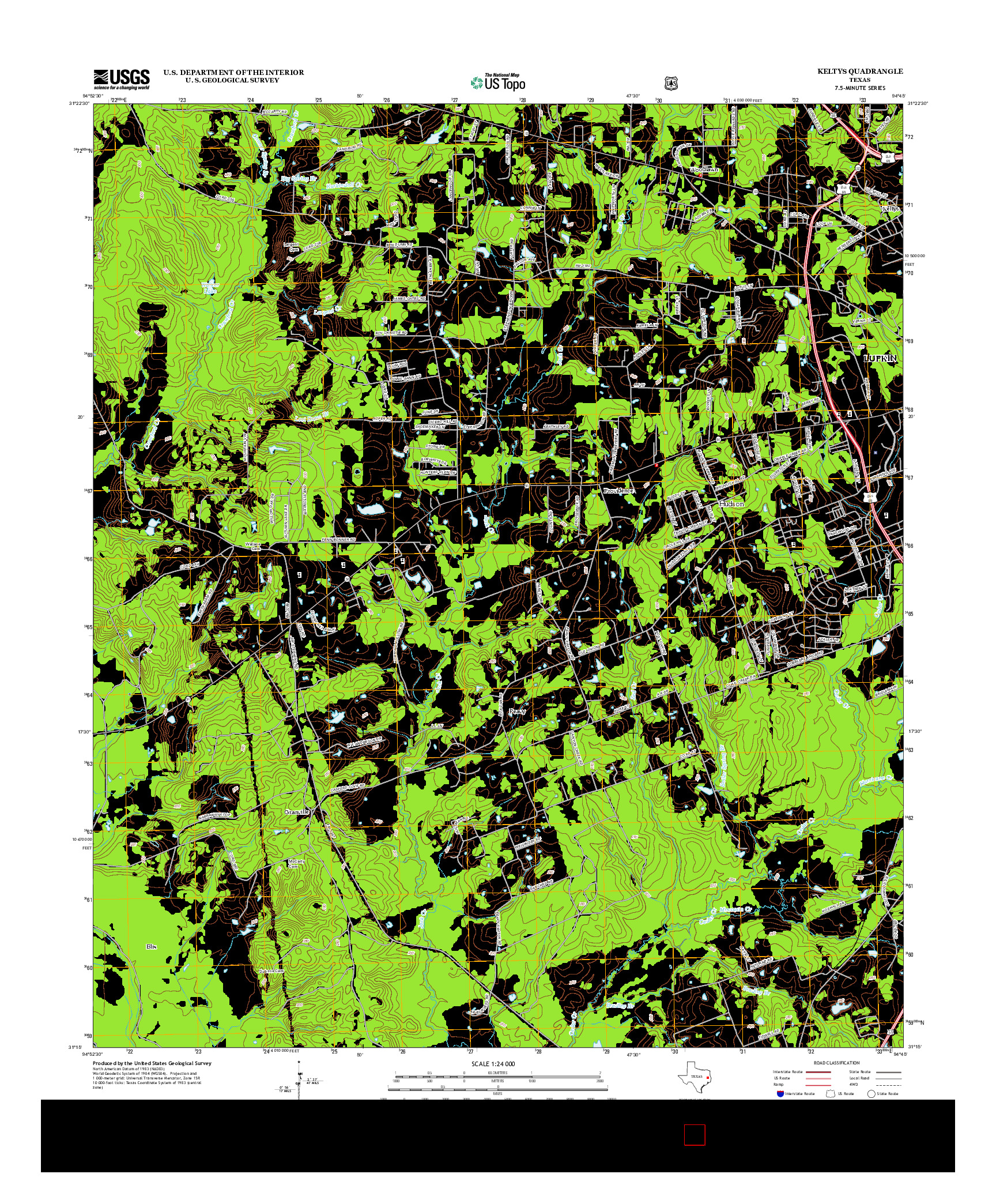 USGS US TOPO 7.5-MINUTE MAP FOR KELTYS, TX 2013