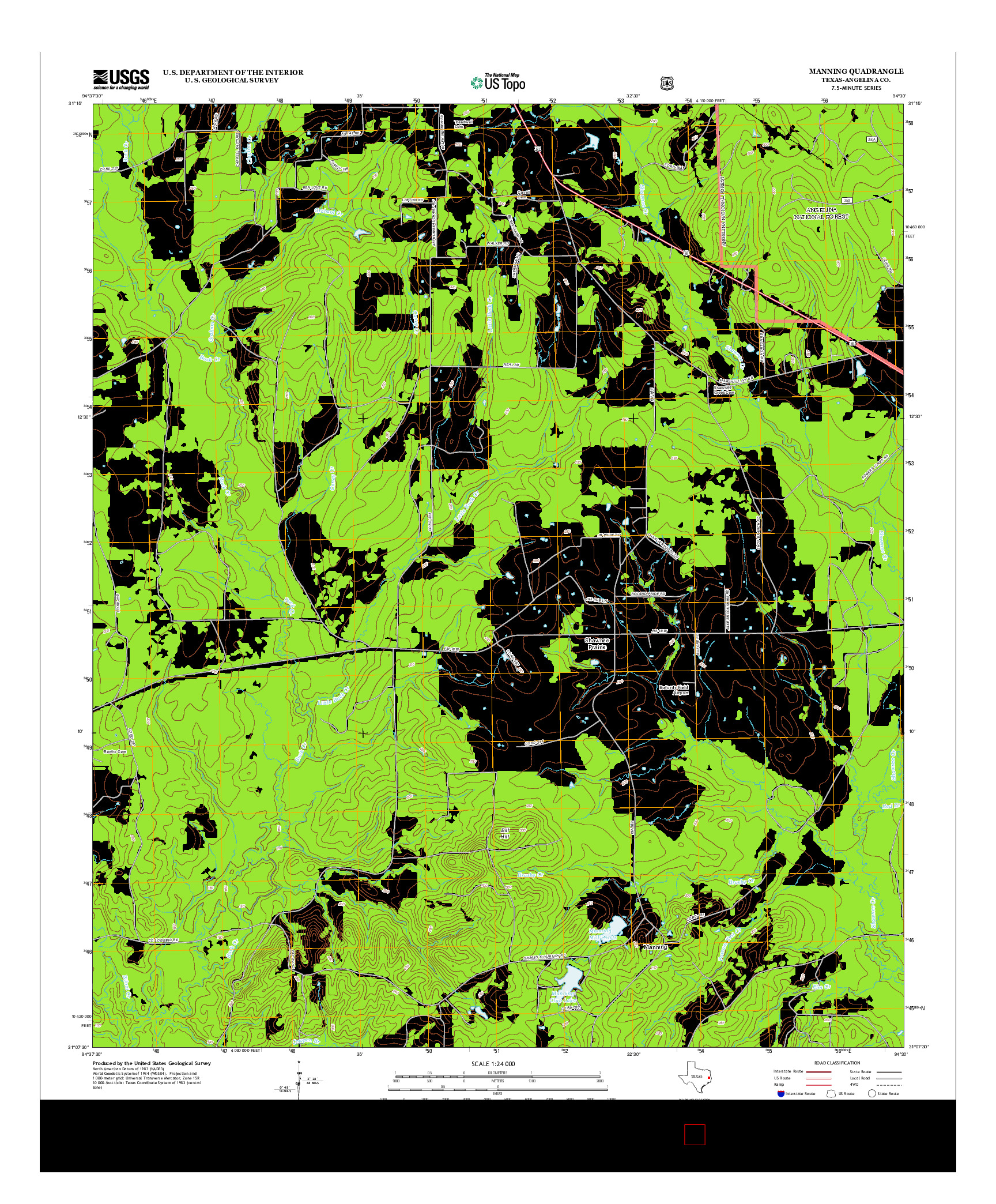 USGS US TOPO 7.5-MINUTE MAP FOR MANNING, TX 2013