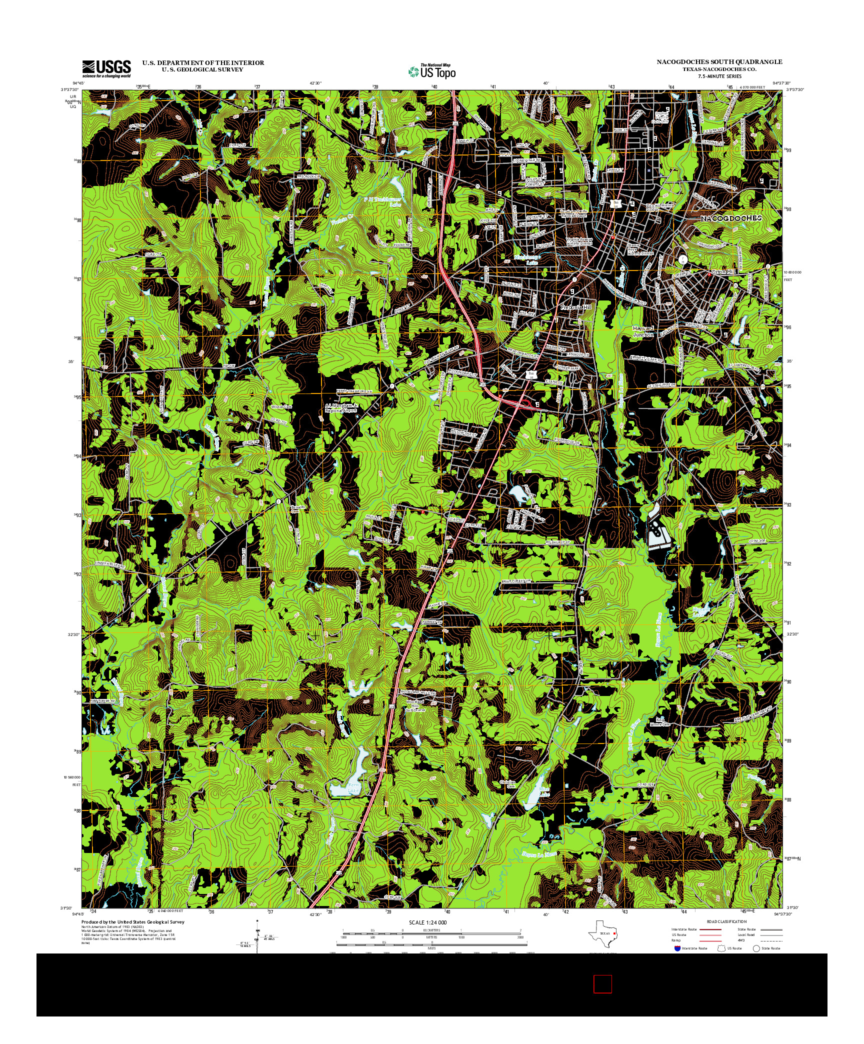 USGS US TOPO 7.5-MINUTE MAP FOR NACOGDOCHES SOUTH, TX 2013