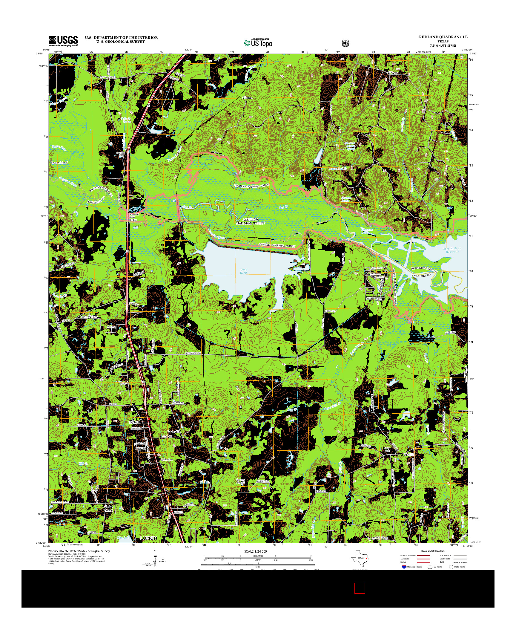 USGS US TOPO 7.5-MINUTE MAP FOR REDLAND, TX 2013