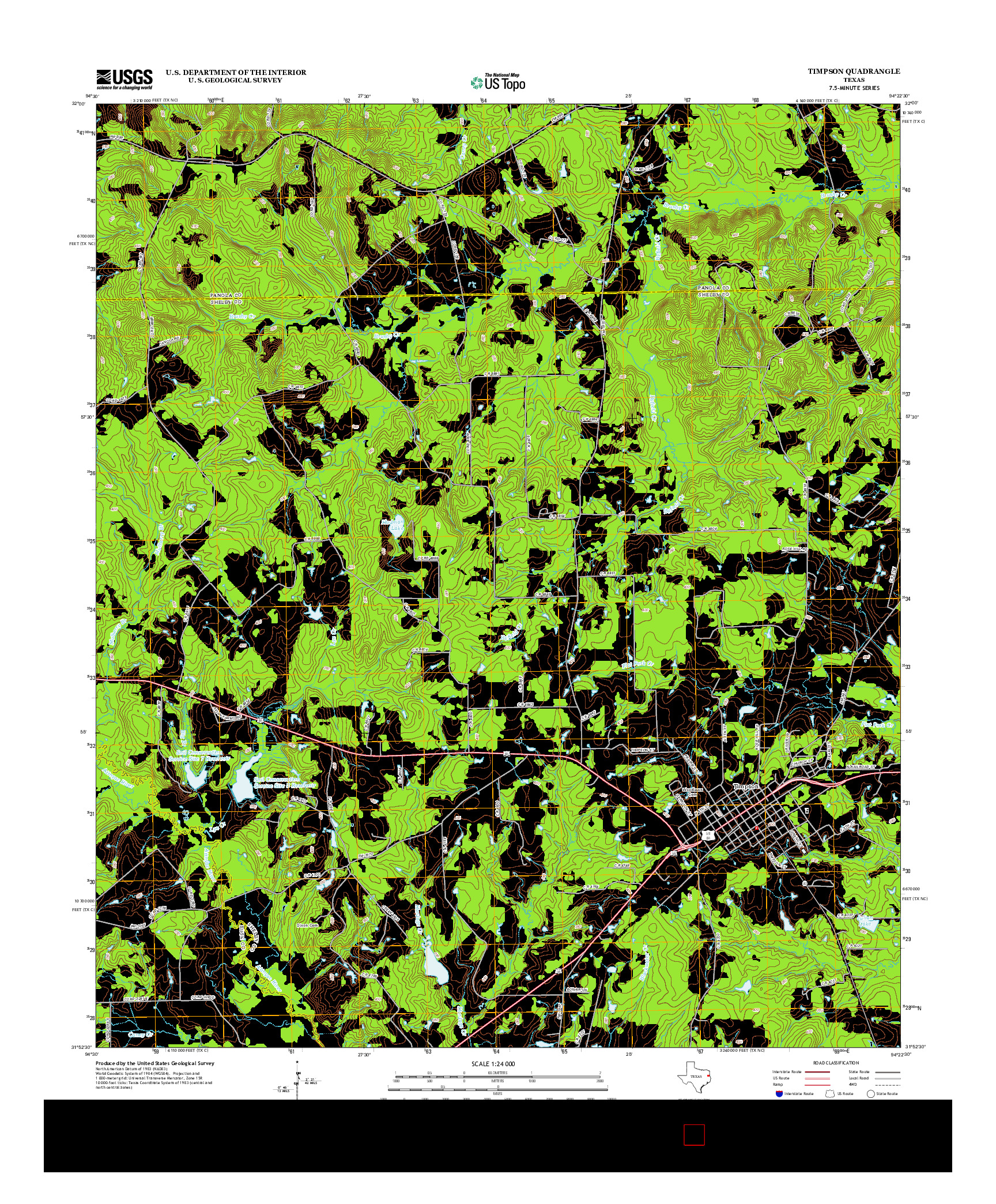USGS US TOPO 7.5-MINUTE MAP FOR TIMPSON, TX 2013