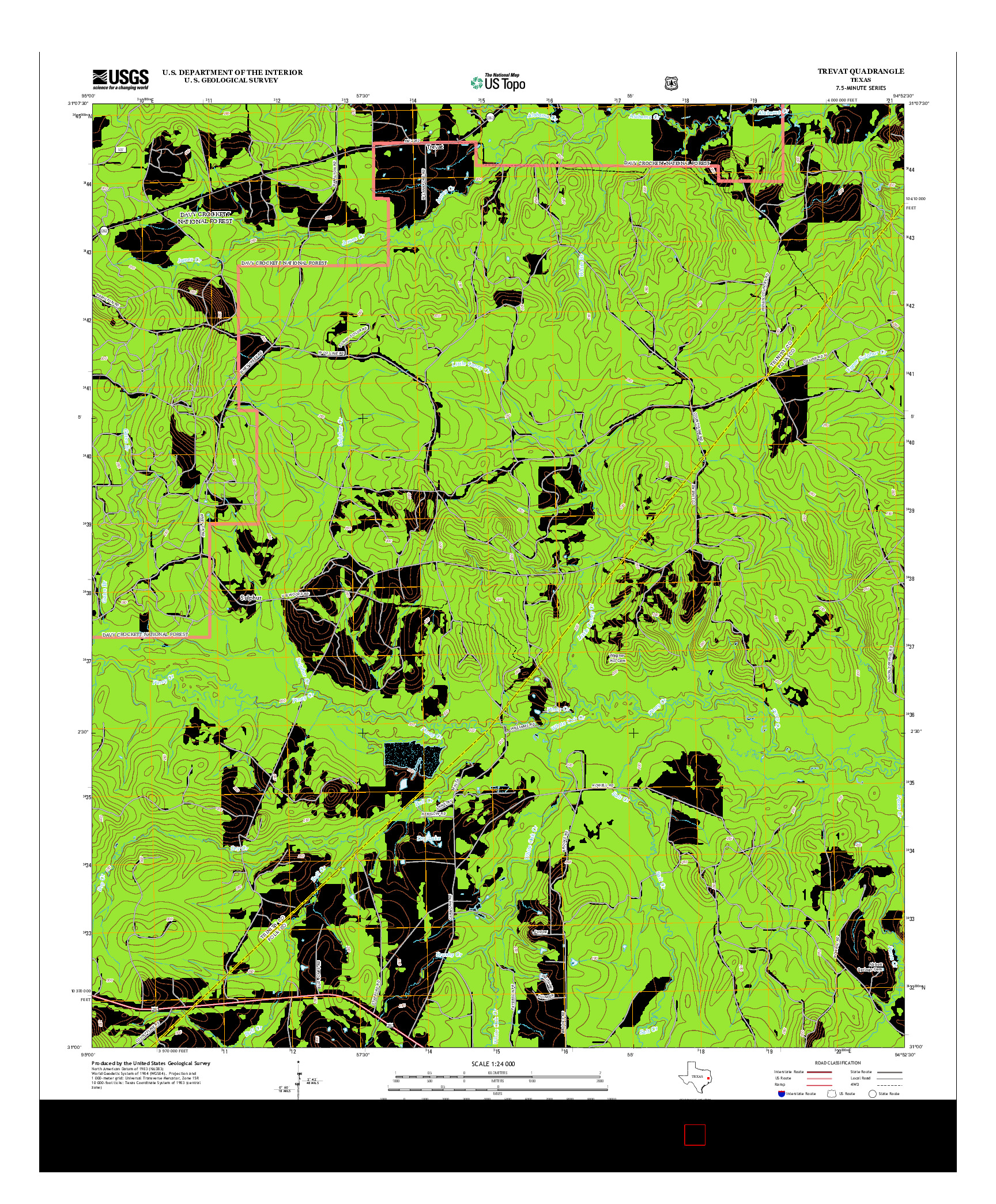 USGS US TOPO 7.5-MINUTE MAP FOR TREVAT, TX 2013