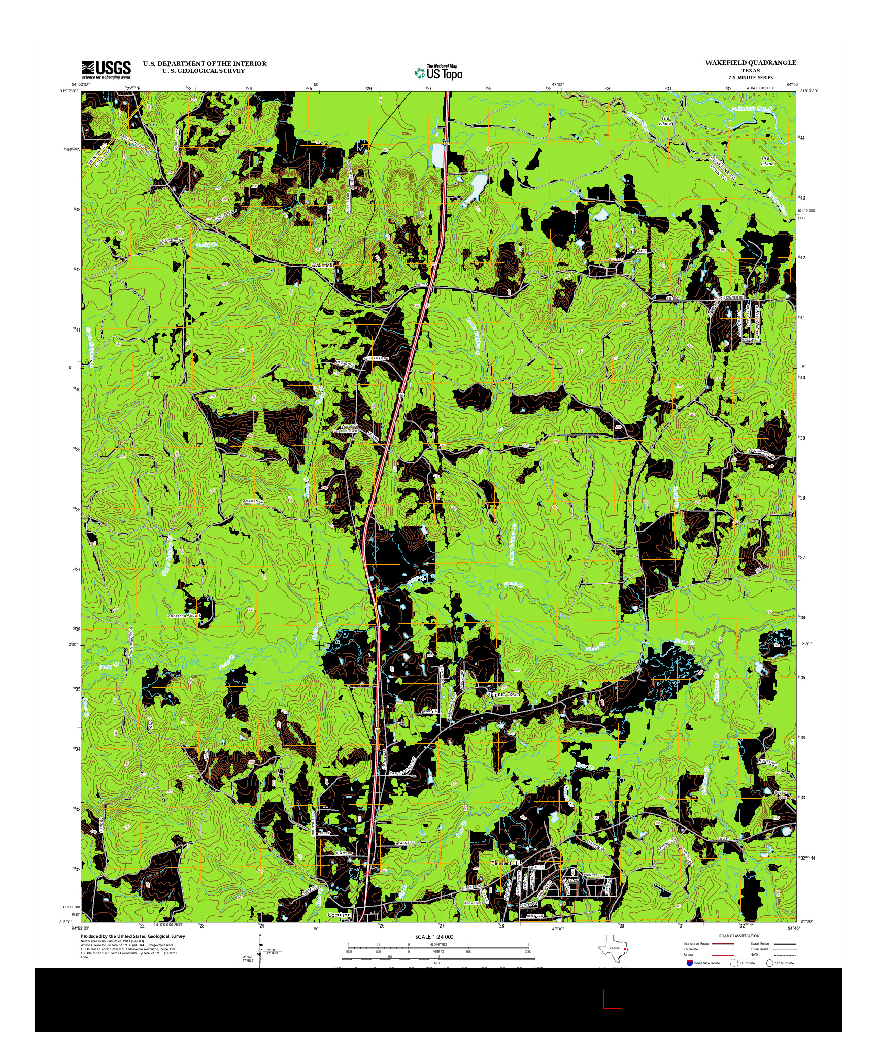 USGS US TOPO 7.5-MINUTE MAP FOR WAKEFIELD, TX 2013