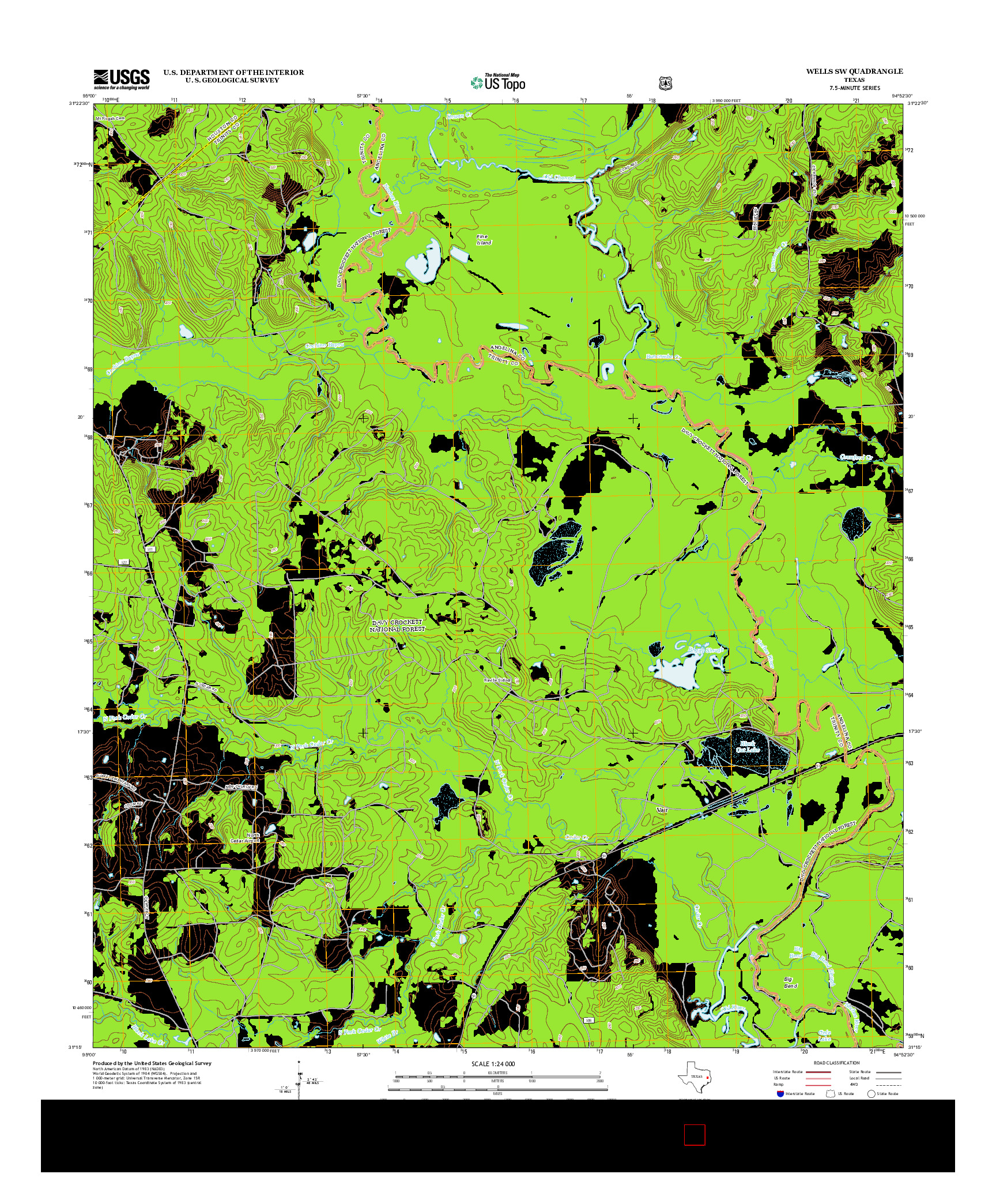 USGS US TOPO 7.5-MINUTE MAP FOR WELLS SW, TX 2013