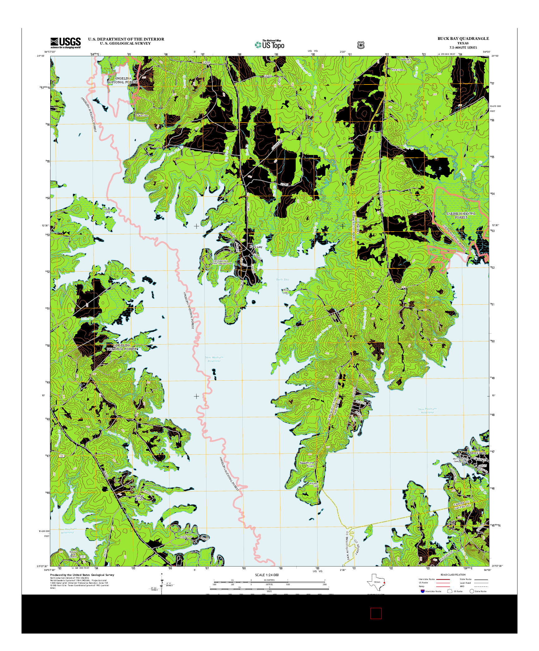 USGS US TOPO 7.5-MINUTE MAP FOR BUCK BAY, TX 2013