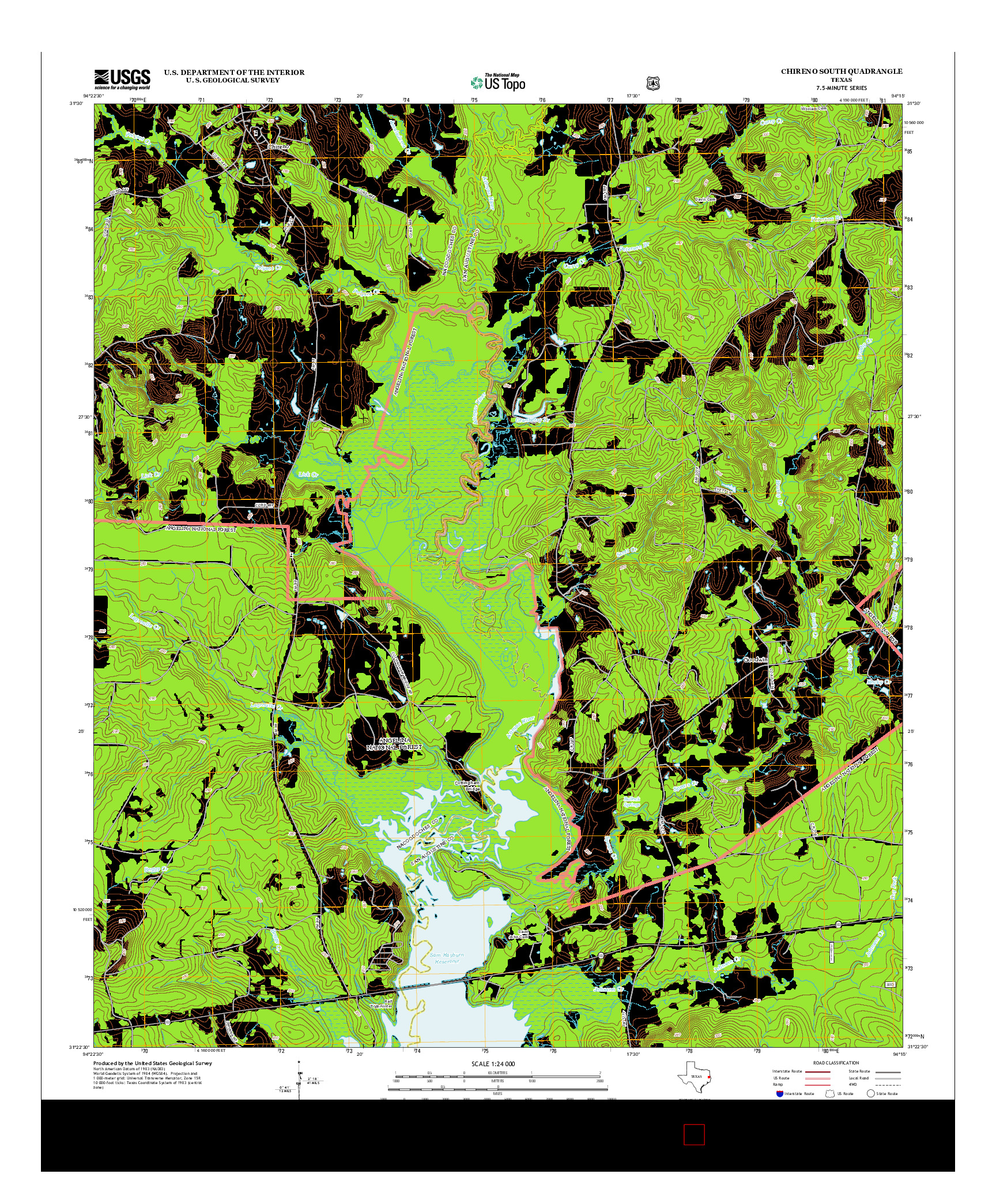 USGS US TOPO 7.5-MINUTE MAP FOR CHIRENO SOUTH, TX 2013