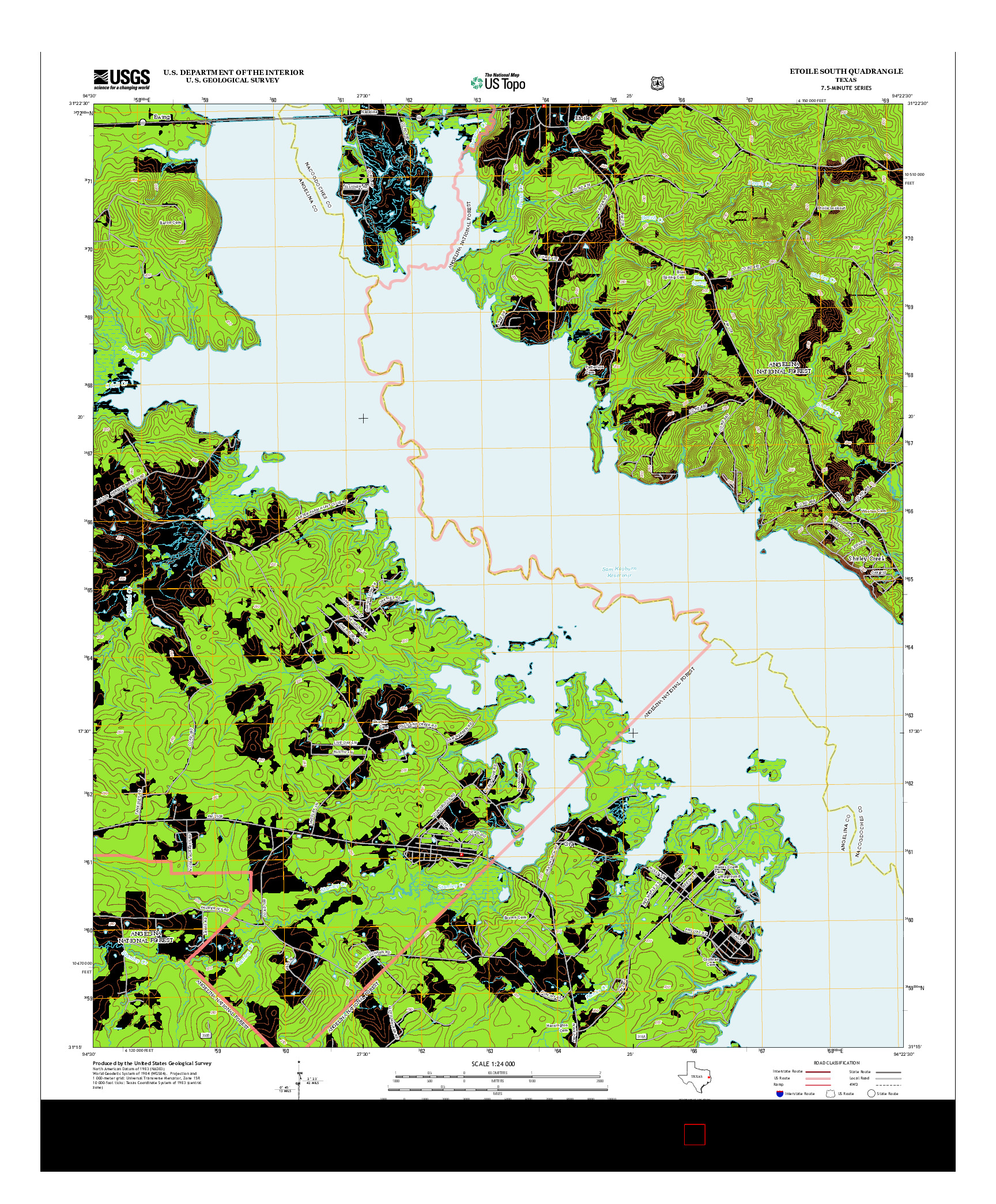 USGS US TOPO 7.5-MINUTE MAP FOR ETOILE SOUTH, TX 2013