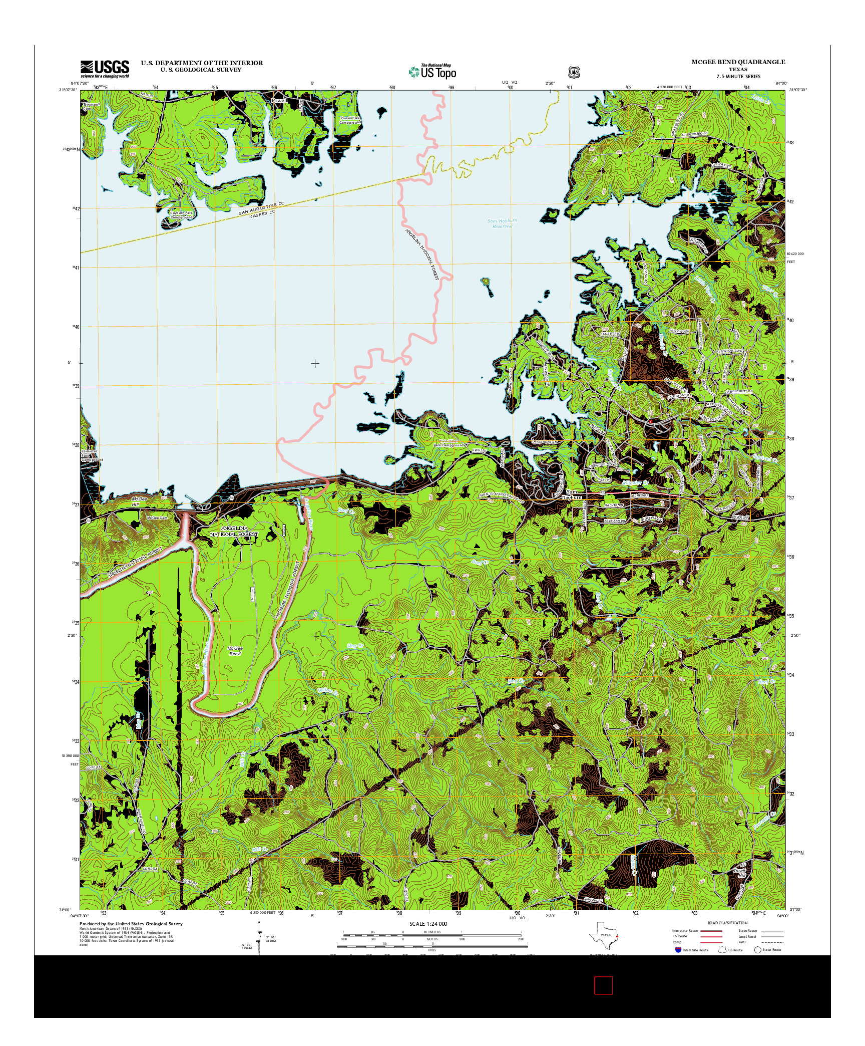 USGS US TOPO 7.5-MINUTE MAP FOR MCGEE BEND, TX 2013