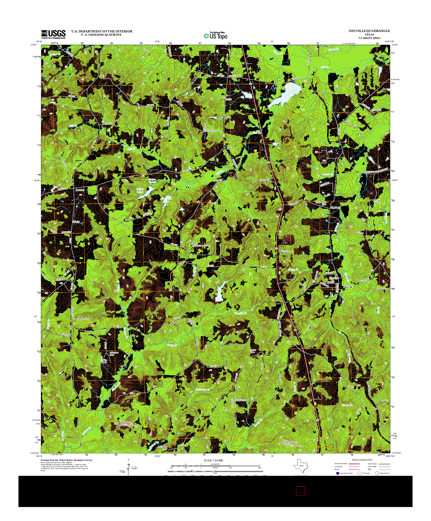 USGS US TOPO 7.5-MINUTE MAP FOR NEUVILLE, TX 2013
