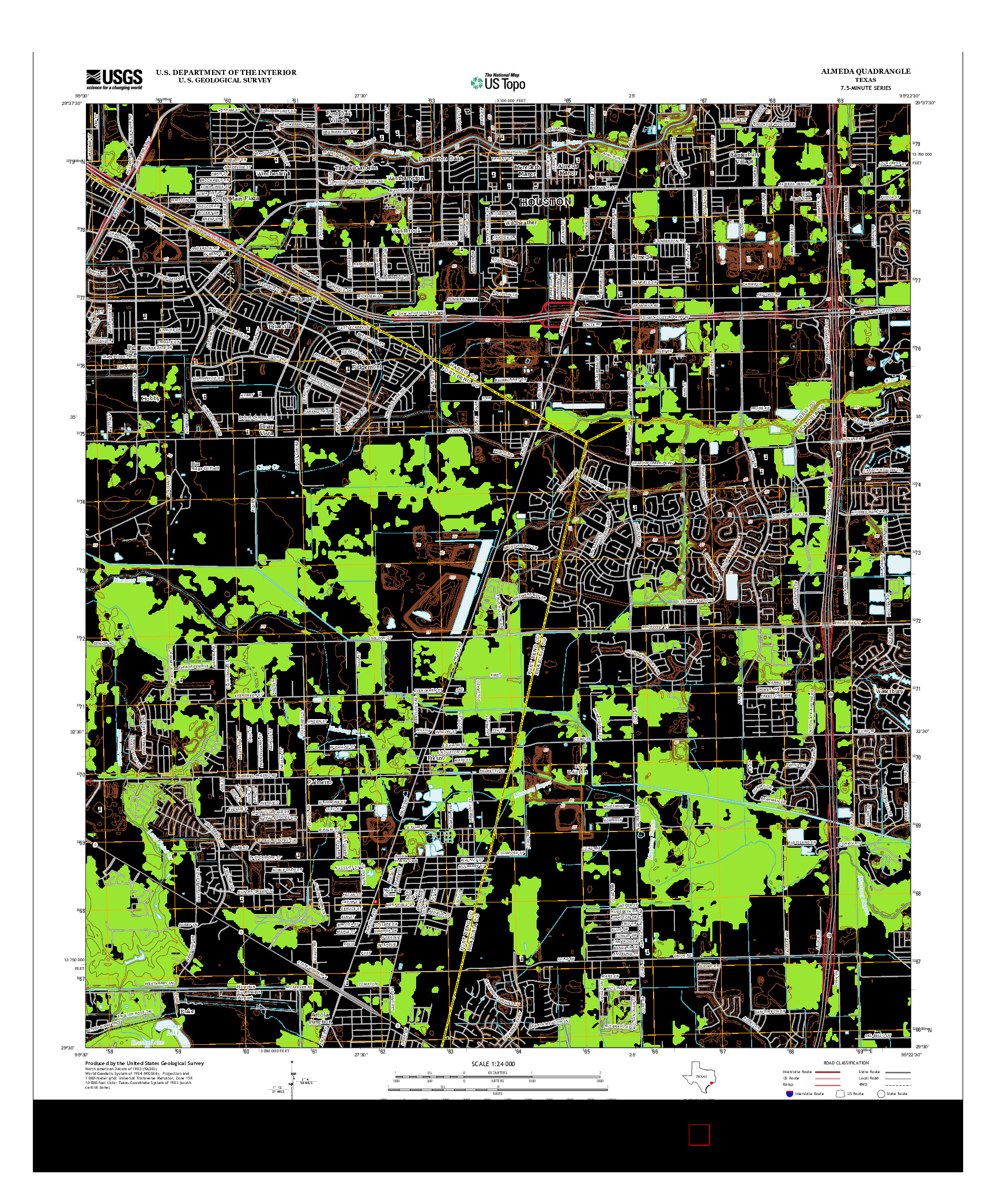 USGS US TOPO 7.5-MINUTE MAP FOR ALMEDA, TX 2013