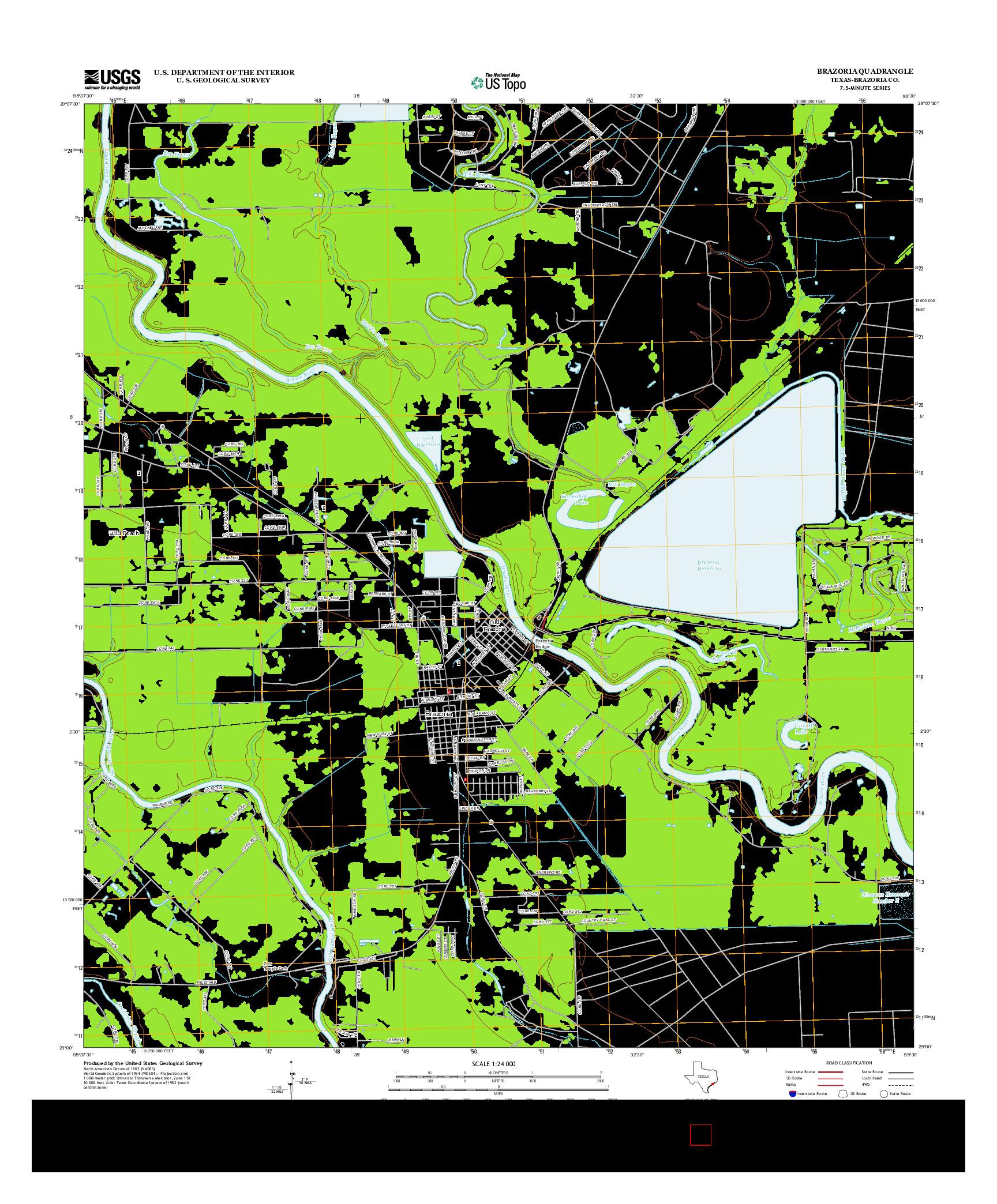 USGS US TOPO 7.5-MINUTE MAP FOR BRAZORIA, TX 2013