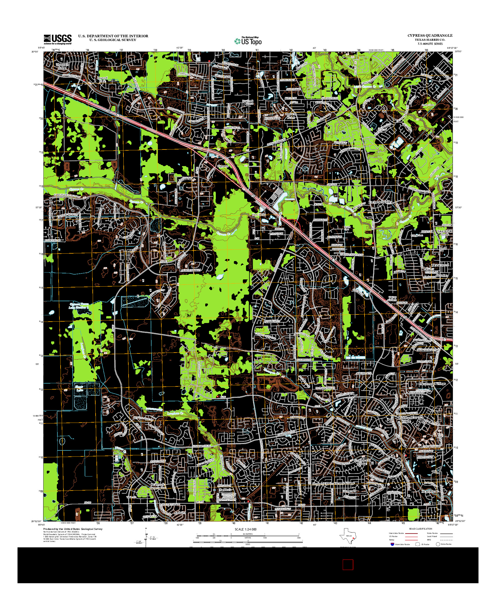 USGS US TOPO 7.5-MINUTE MAP FOR CYPRESS, TX 2013