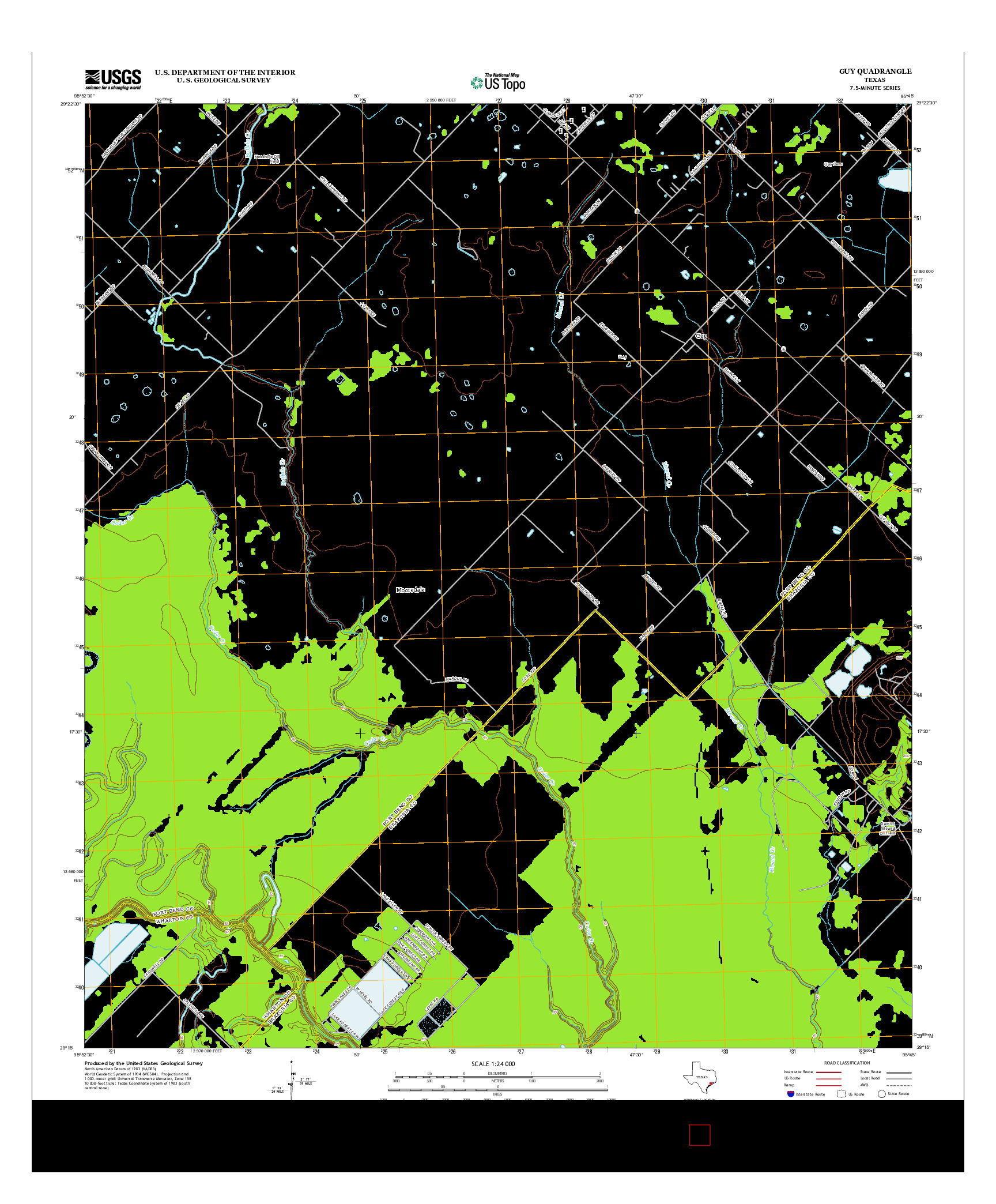 USGS US TOPO 7.5-MINUTE MAP FOR GUY, TX 2013