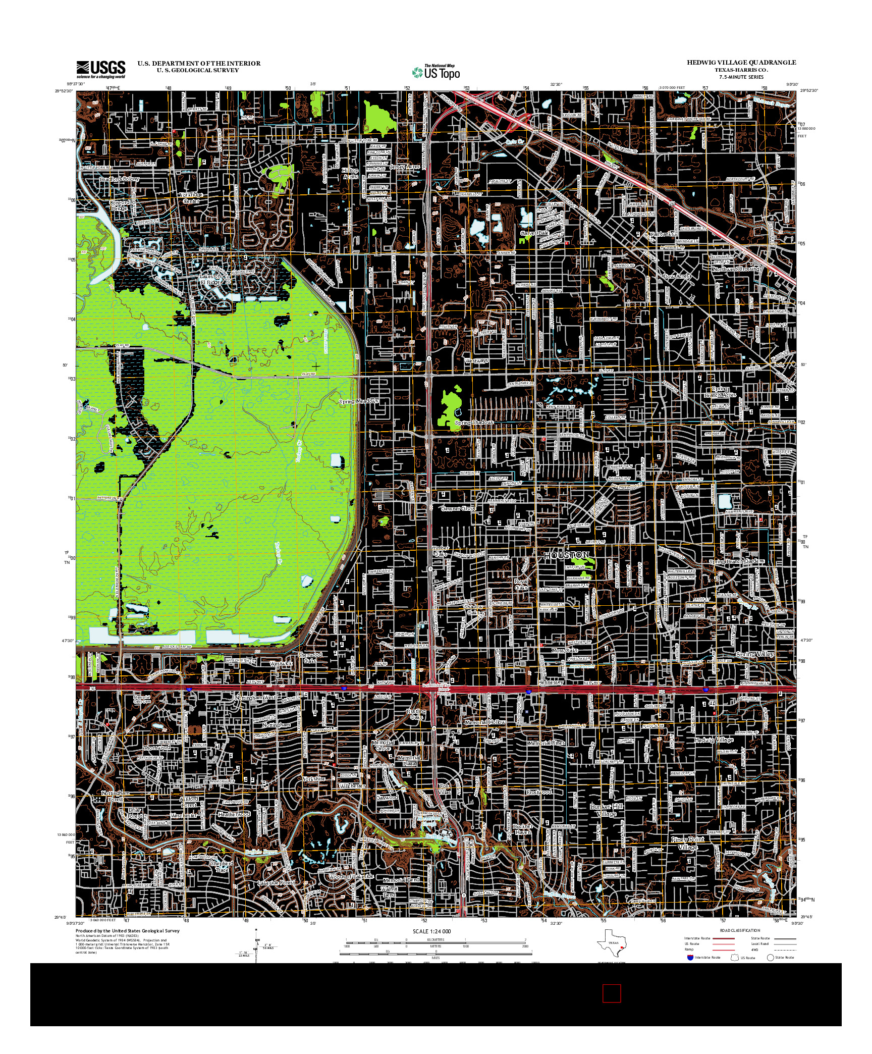 USGS US TOPO 7.5-MINUTE MAP FOR HEDWIG VILLAGE, TX 2013