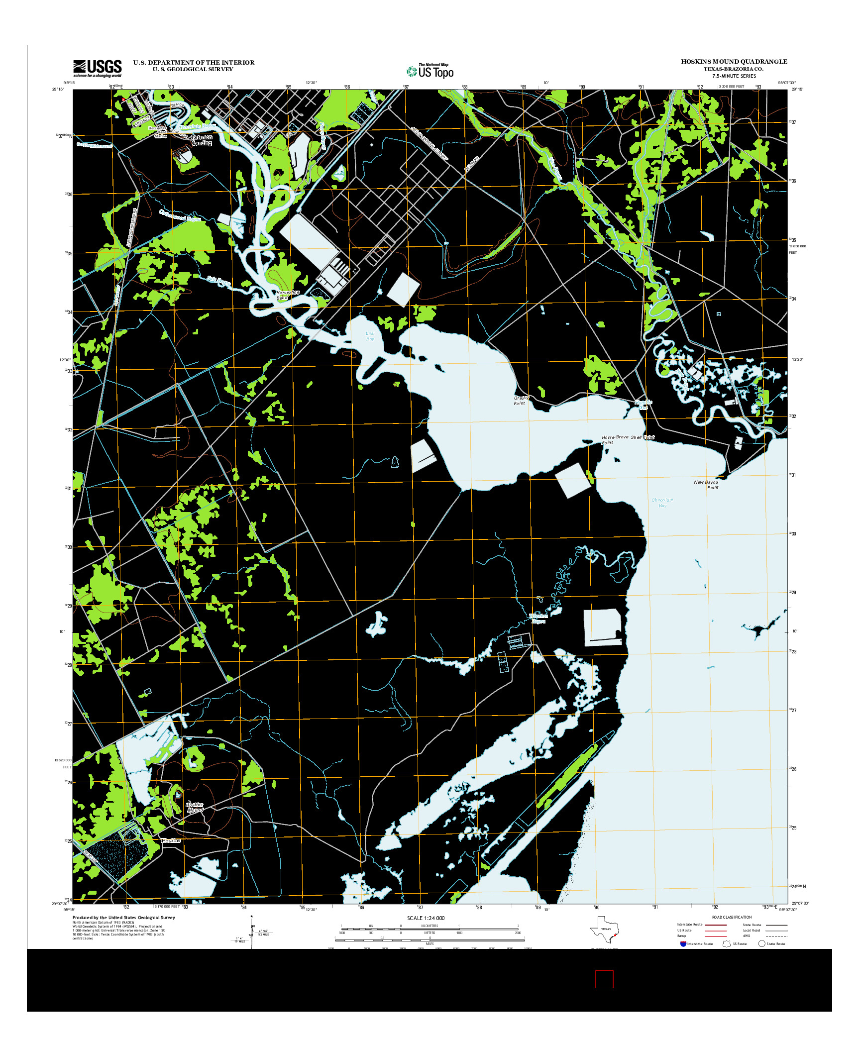 USGS US TOPO 7.5-MINUTE MAP FOR HOSKINS MOUND, TX 2013