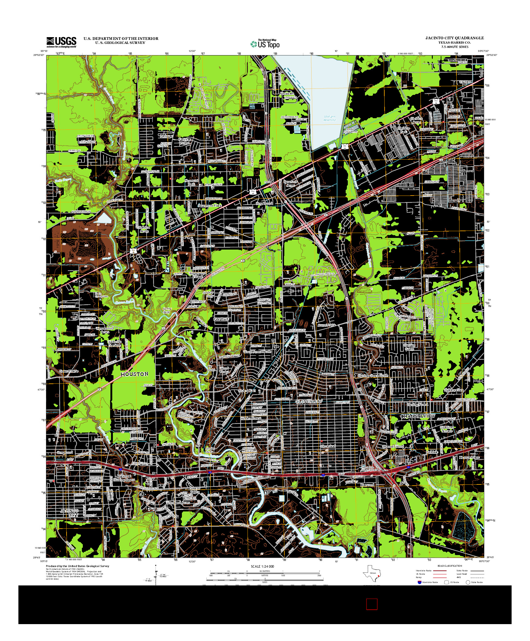 USGS US TOPO 7.5-MINUTE MAP FOR JACINTO CITY, TX 2013