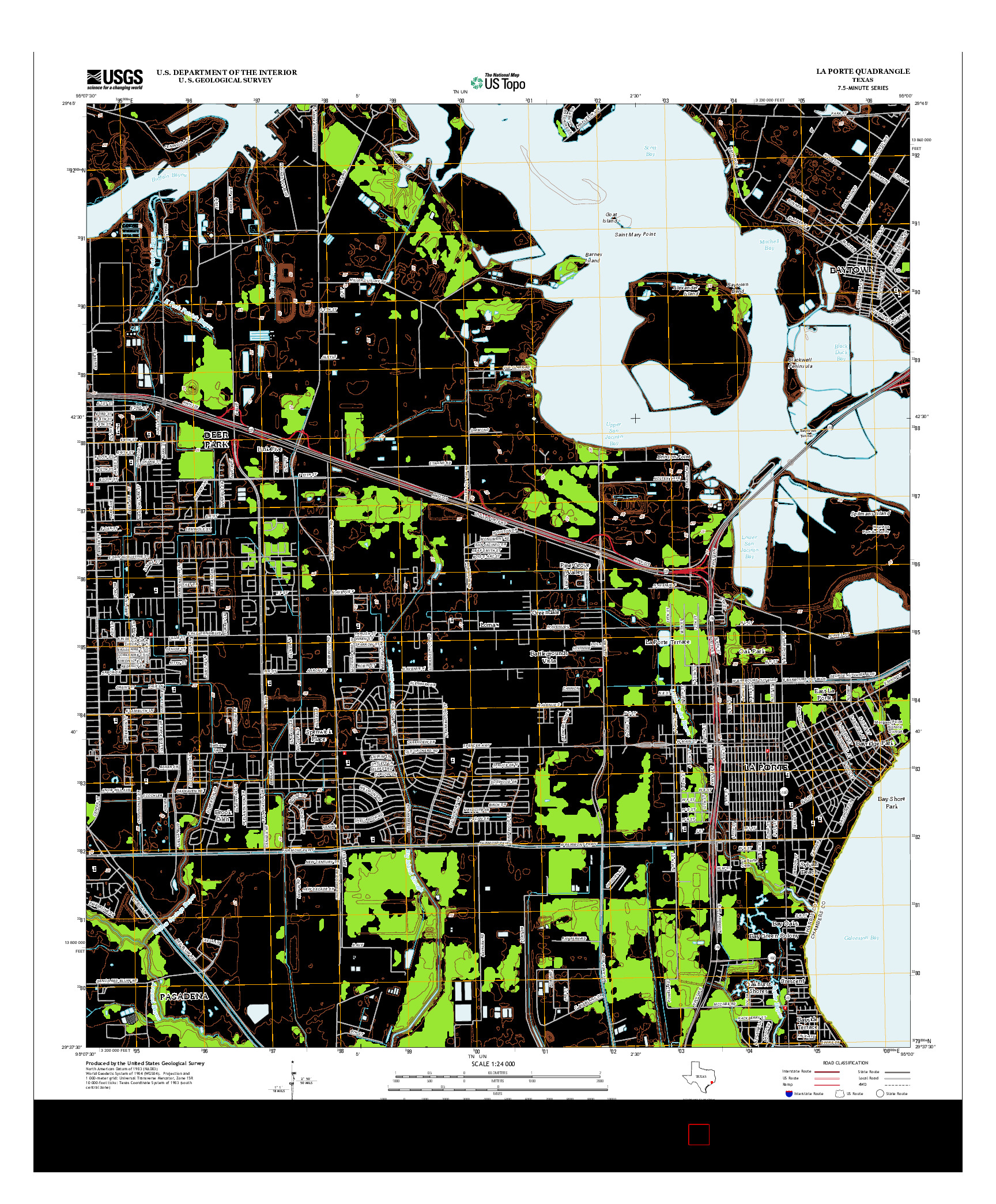 USGS US TOPO 7.5-MINUTE MAP FOR LA PORTE, TX 2013
