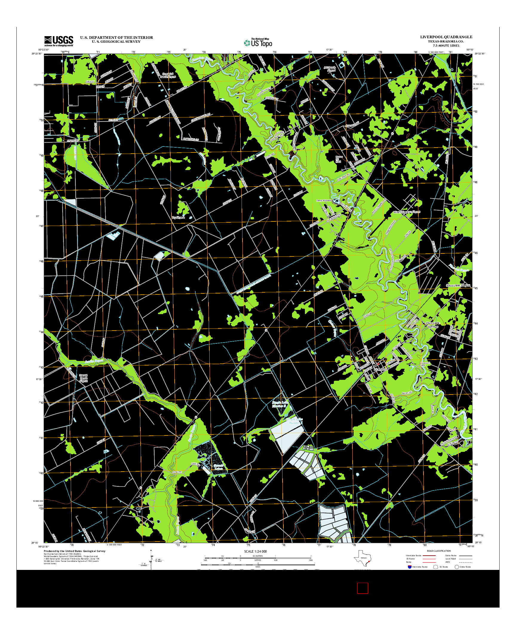 USGS US TOPO 7.5-MINUTE MAP FOR LIVERPOOL, TX 2013