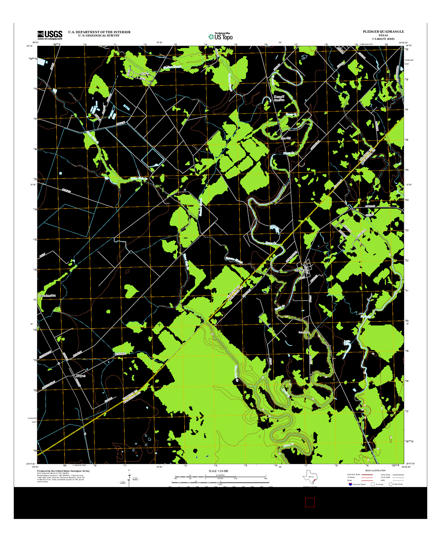 USGS US TOPO 7.5-MINUTE MAP FOR PLEDGER, TX 2013
