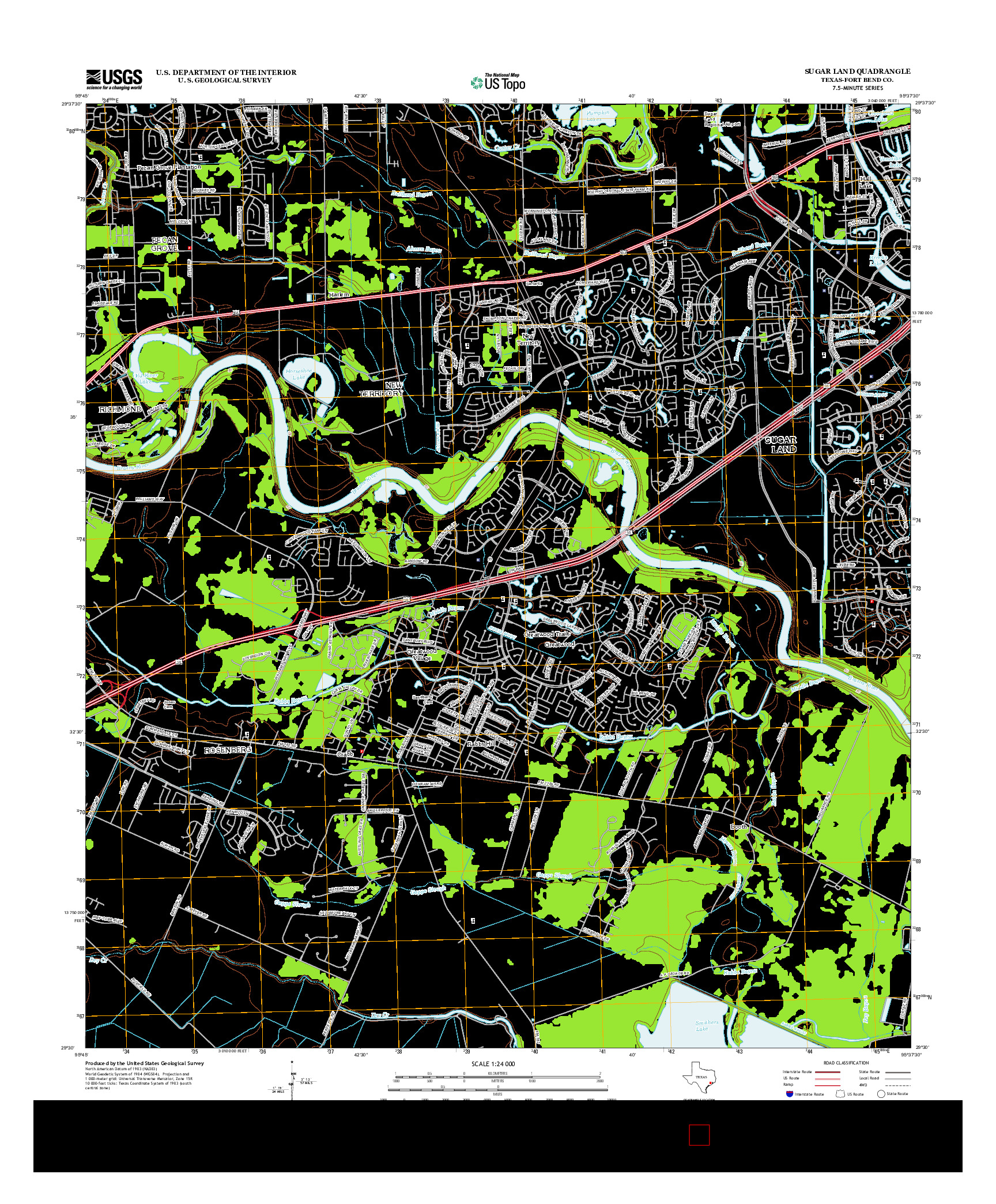 USGS US TOPO 7.5-MINUTE MAP FOR SUGAR LAND, TX 2013