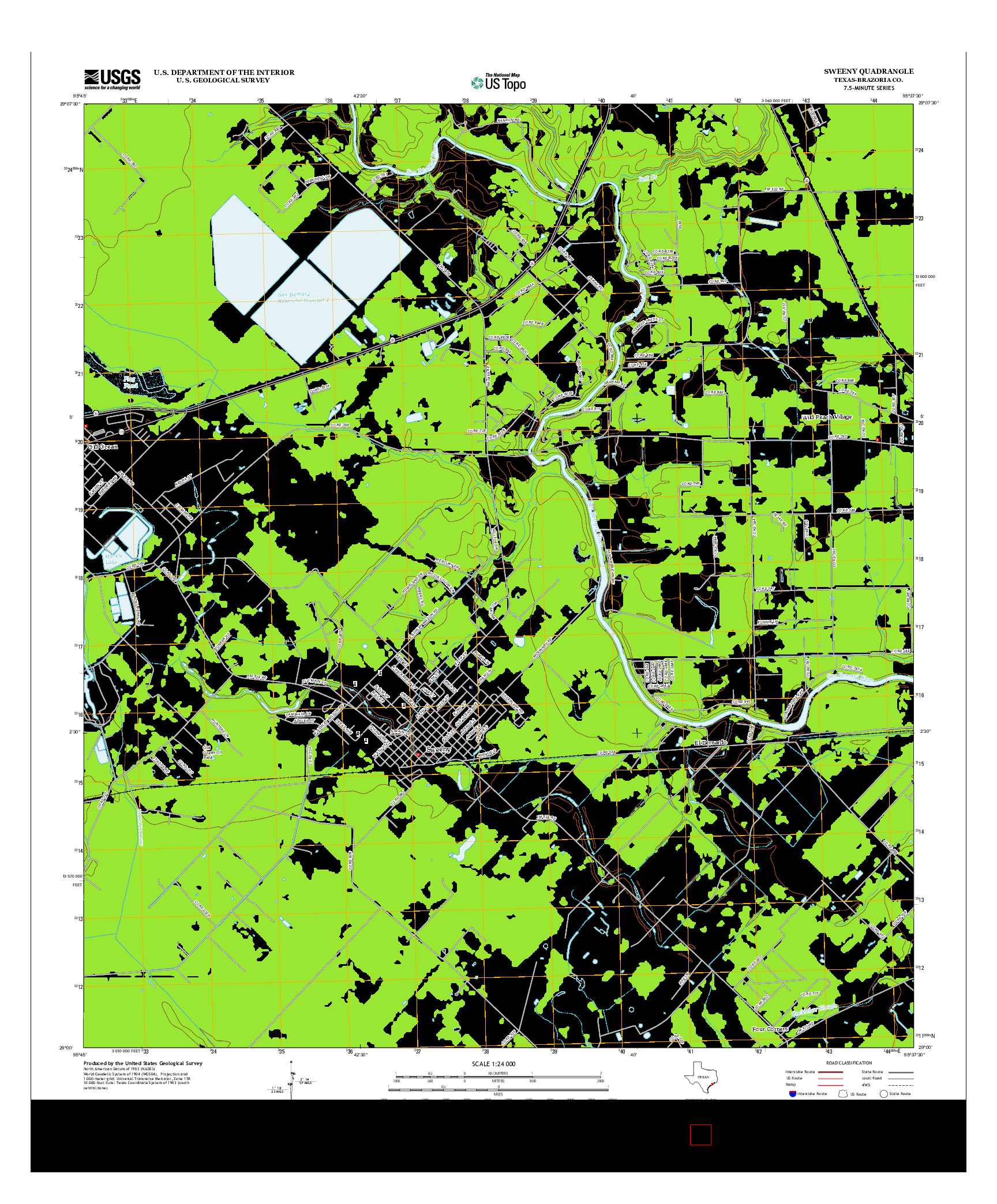 USGS US TOPO 7.5-MINUTE MAP FOR SWEENY, TX 2013